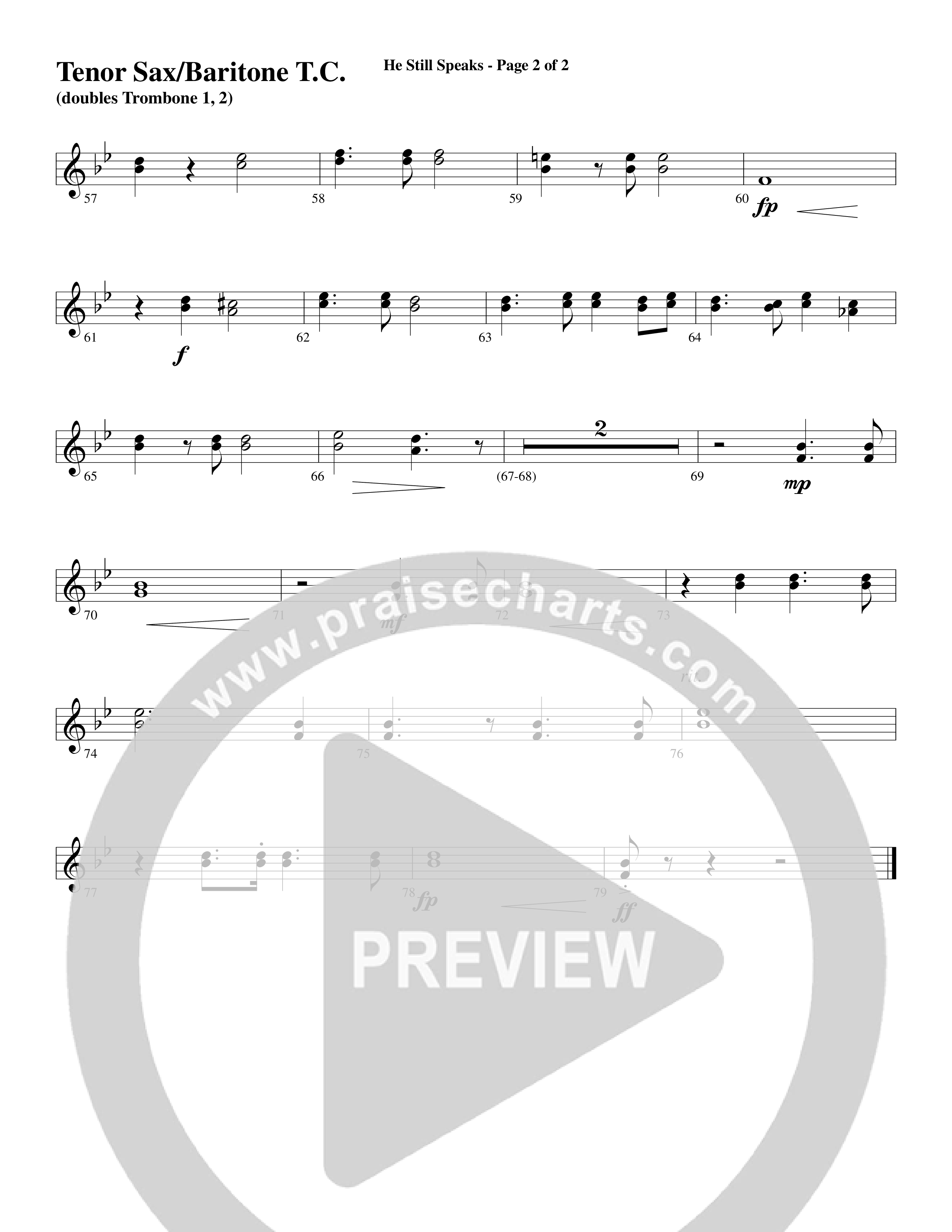 He Still Speaks (Choral Anthem SATB) Tenor Sax/Baritone T.C. (Word Music Choral / Arr. Russell Mauldin)