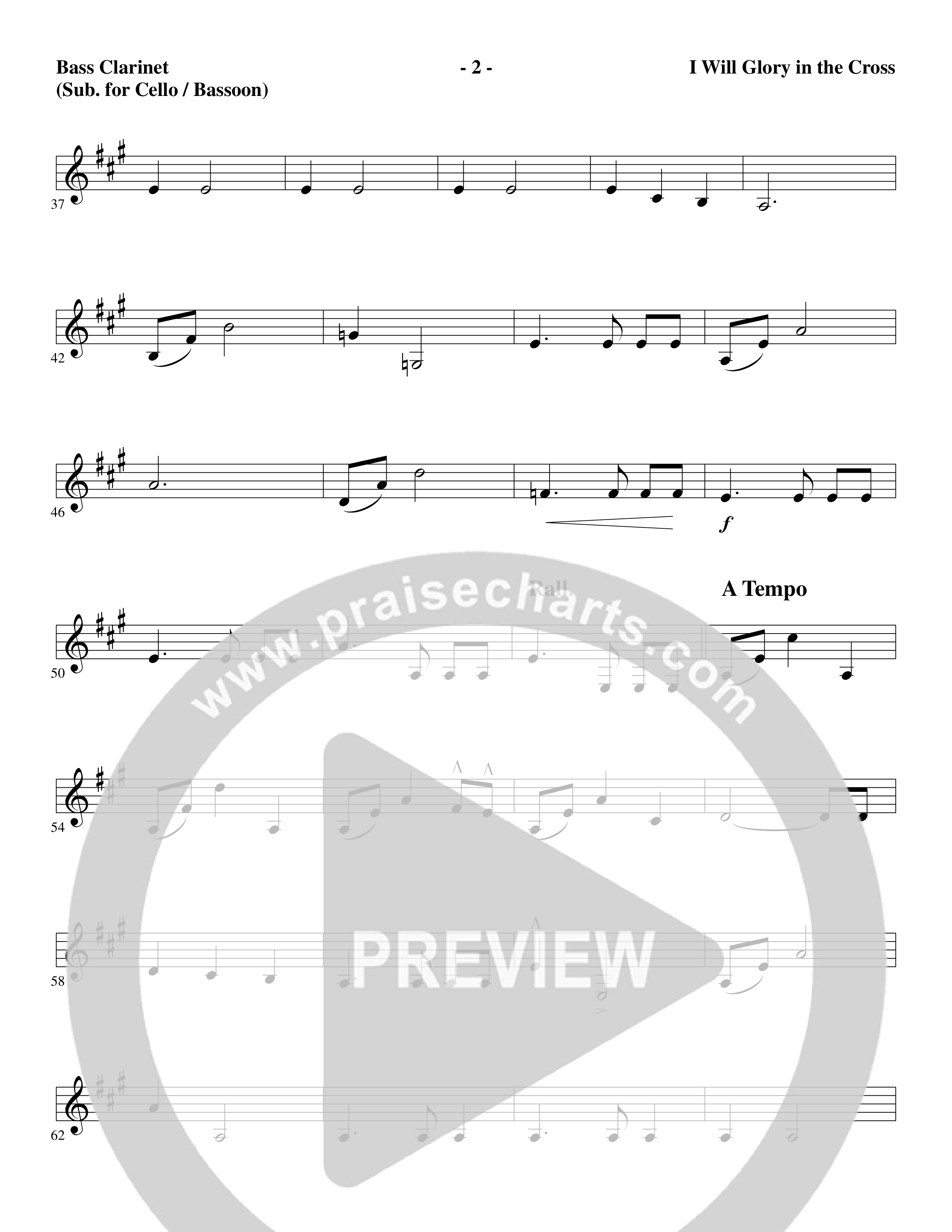 I Will Glory in the Cross (Choral Anthem SATB) Bass Clarinet (Word Music Choral / Arr. Marty Parks)