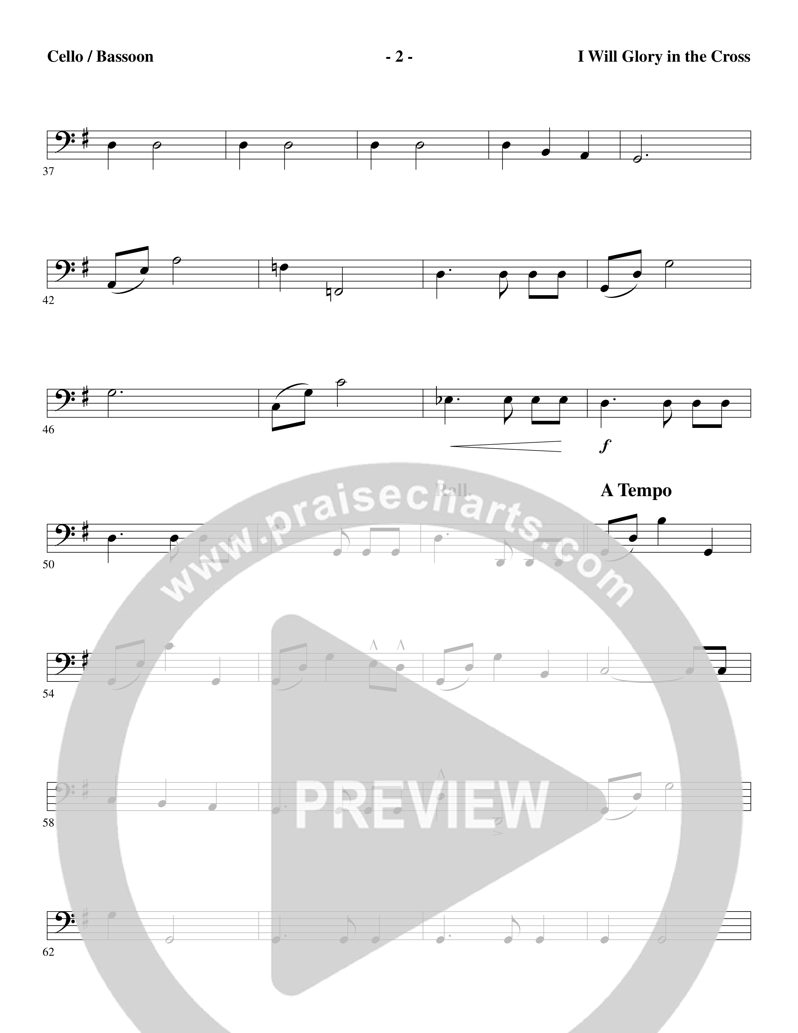 I Will Glory in the Cross (Choral Anthem SATB) Bassoon (Word Music Choral / Arr. Marty Parks)