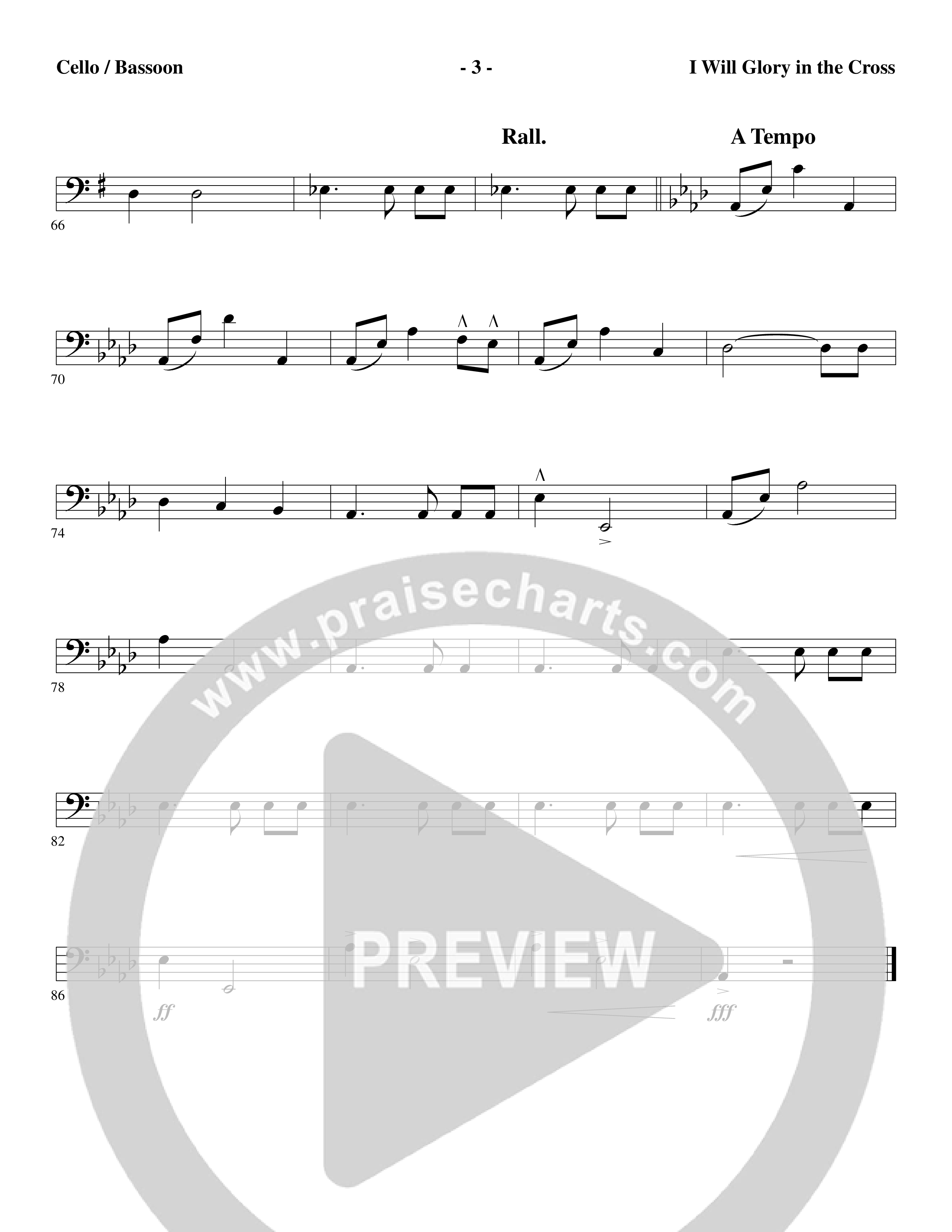 I Will Glory in the Cross (Choral Anthem SATB) Bassoon (Word Music Choral / Arr. Marty Parks)