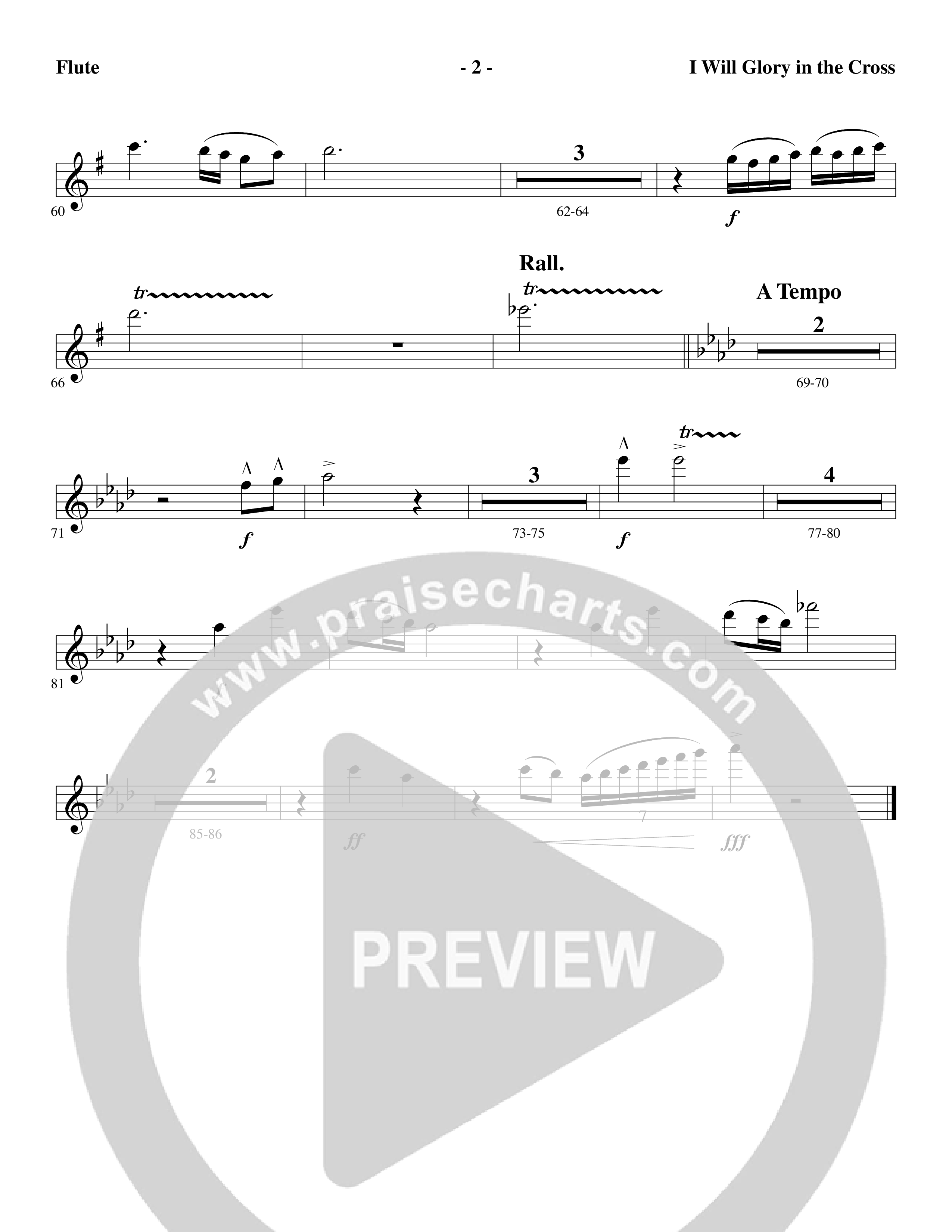 I Will Glory in the Cross (Choral Anthem SATB) Flute (Word Music Choral / Arr. Marty Parks)