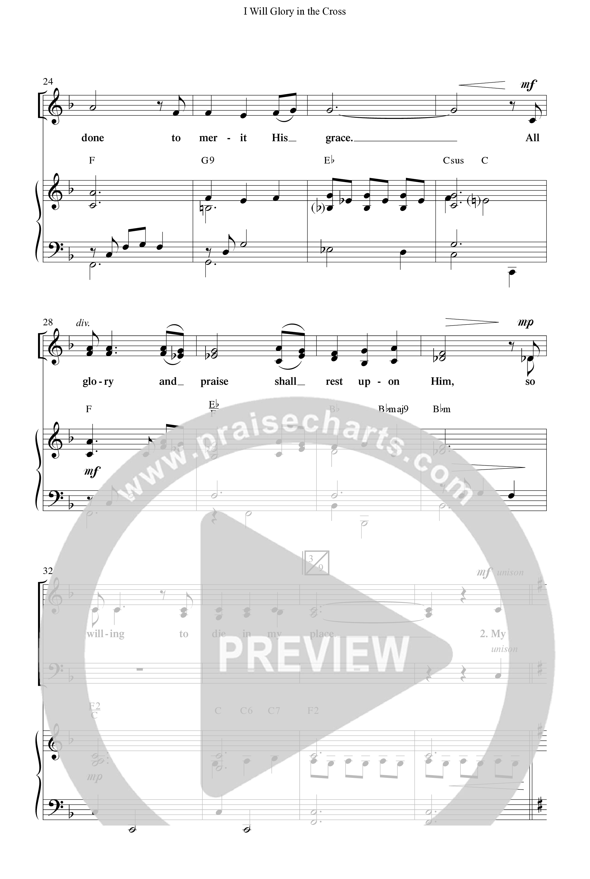 I Will Glory in the Cross (Choral Anthem SATB) Anthem (SATB/Piano) (Word Music Choral / Arr. Marty Parks)