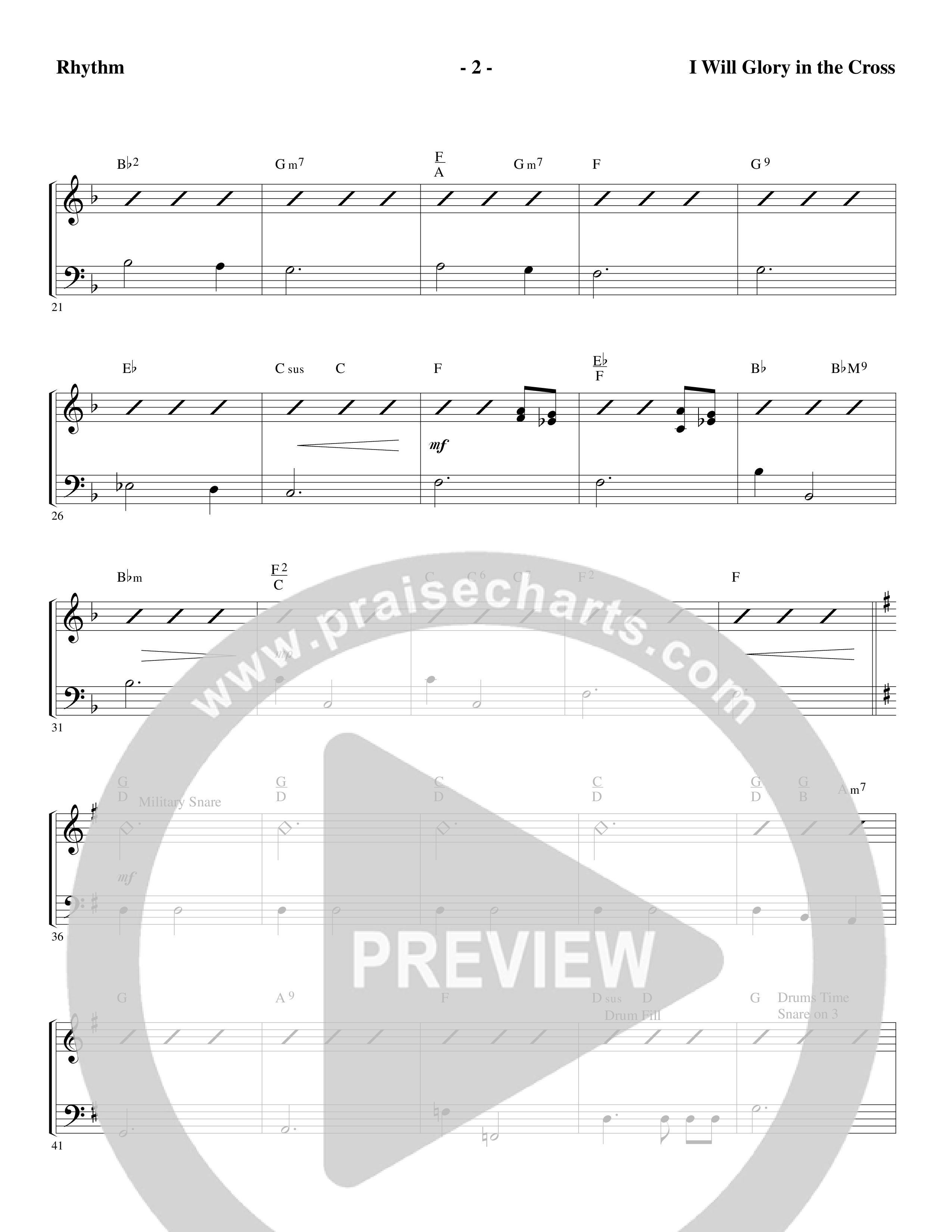 I Will Glory in the Cross (Choral Anthem SATB) Rhythm Chart (Word Music Choral / Arr. Marty Parks)