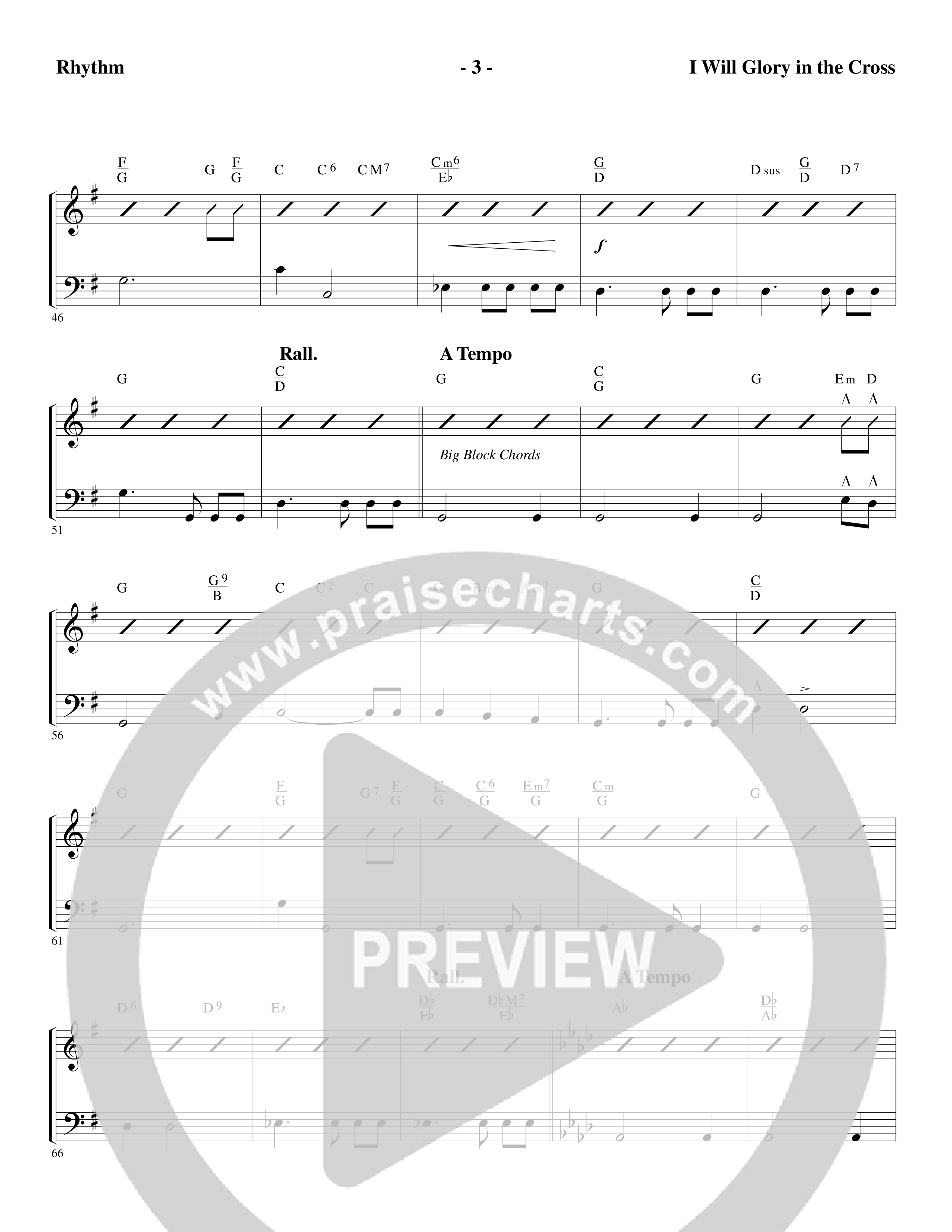 I Will Glory in the Cross (Choral Anthem SATB) Rhythm Chart (Word Music Choral / Arr. Marty Parks)