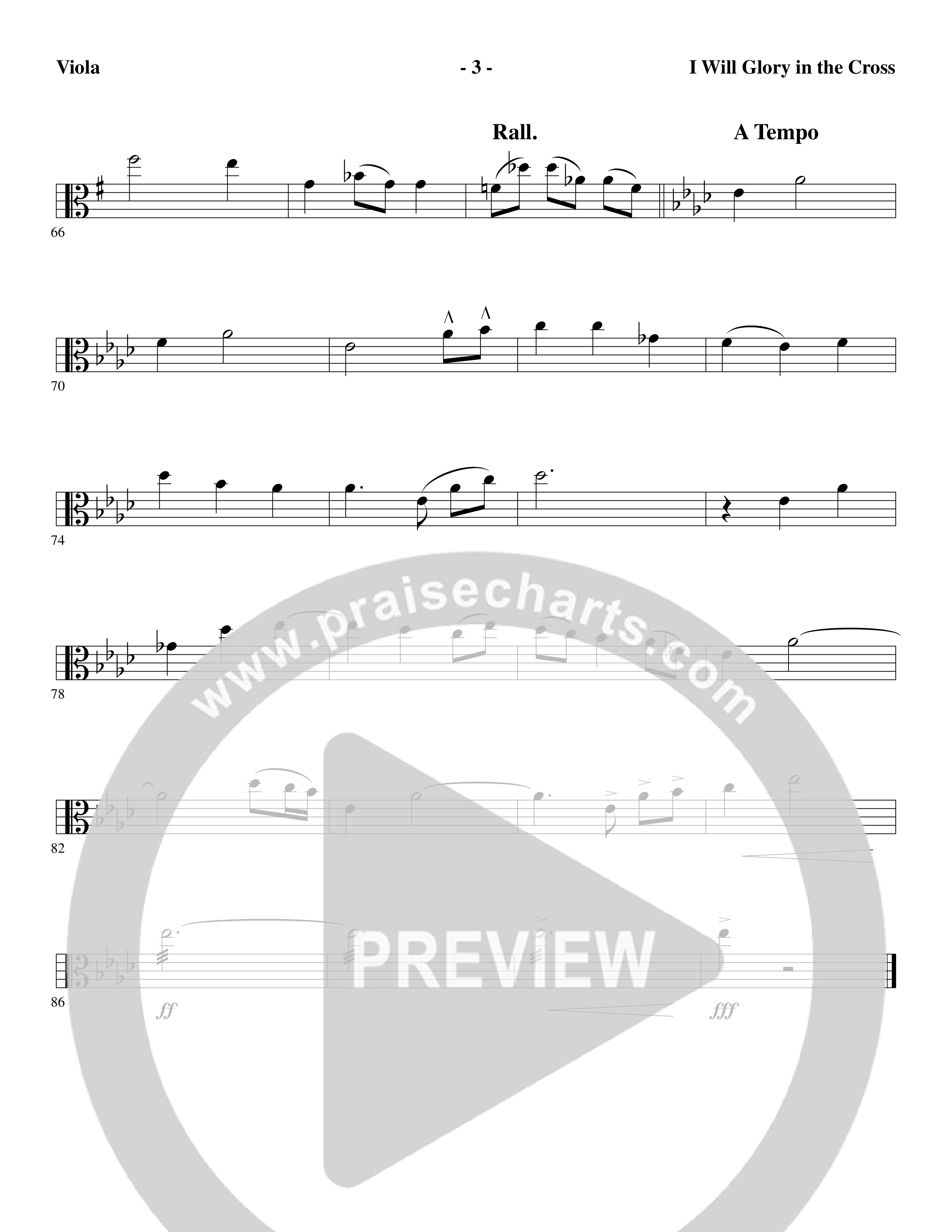 I Will Glory in the Cross (Choral Anthem SATB) Viola (Word Music Choral / Arr. Marty Parks)