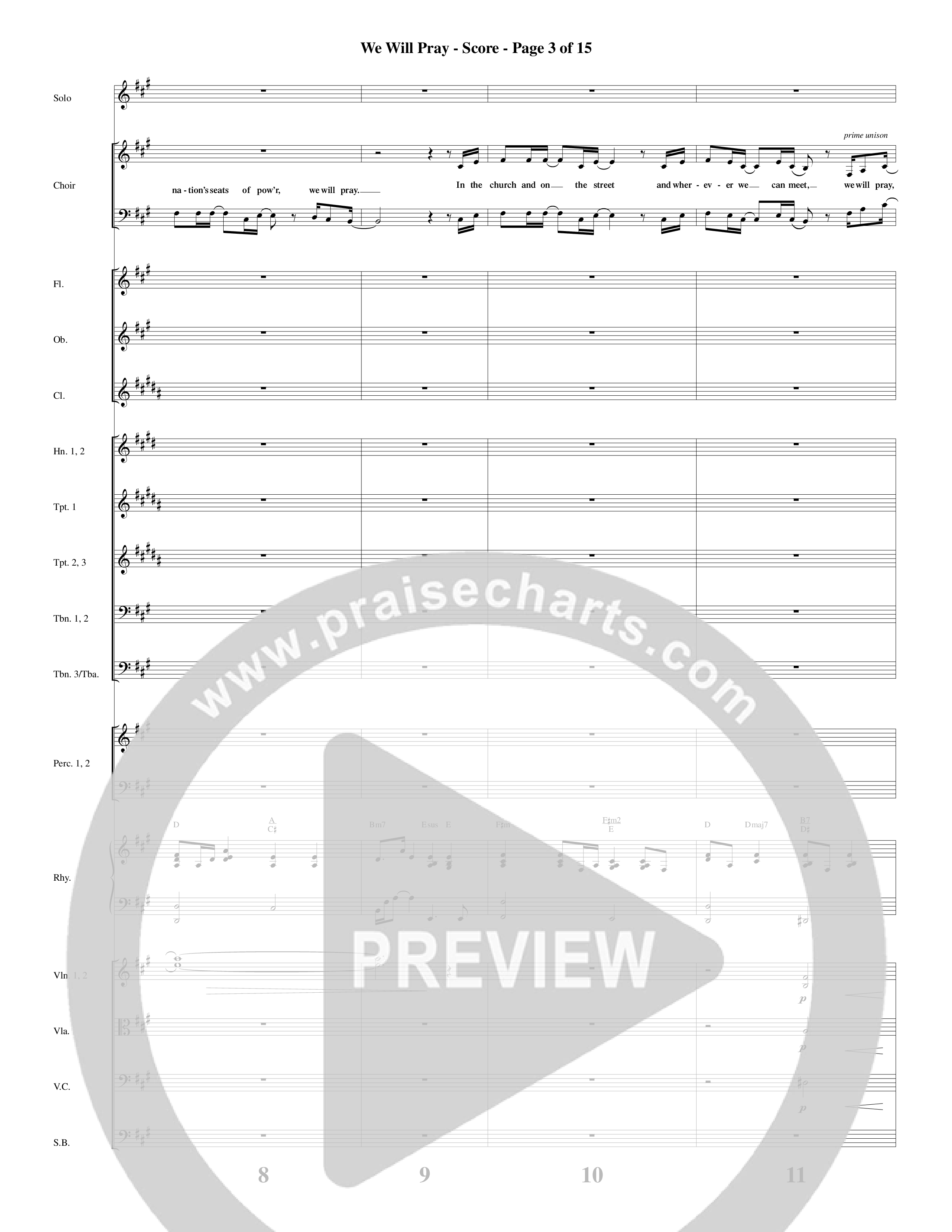 We Will Pray (Choral Anthem SATB) Orchestration (Dan Adler / Word Music Choral)