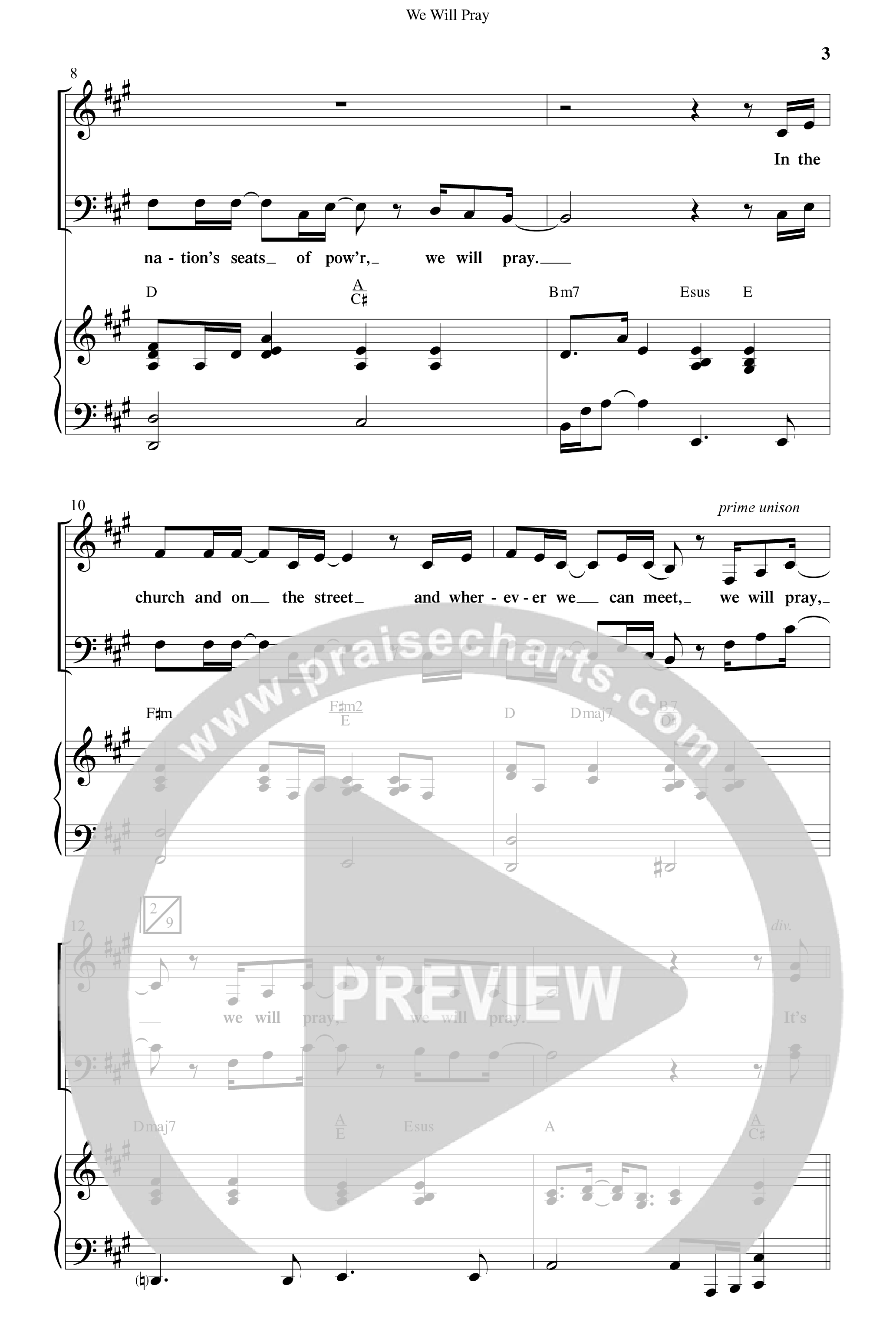 We Will Pray (Choral Anthem SATB) Anthem (SATB/Piano) (Dan Adler / Word Music Choral)