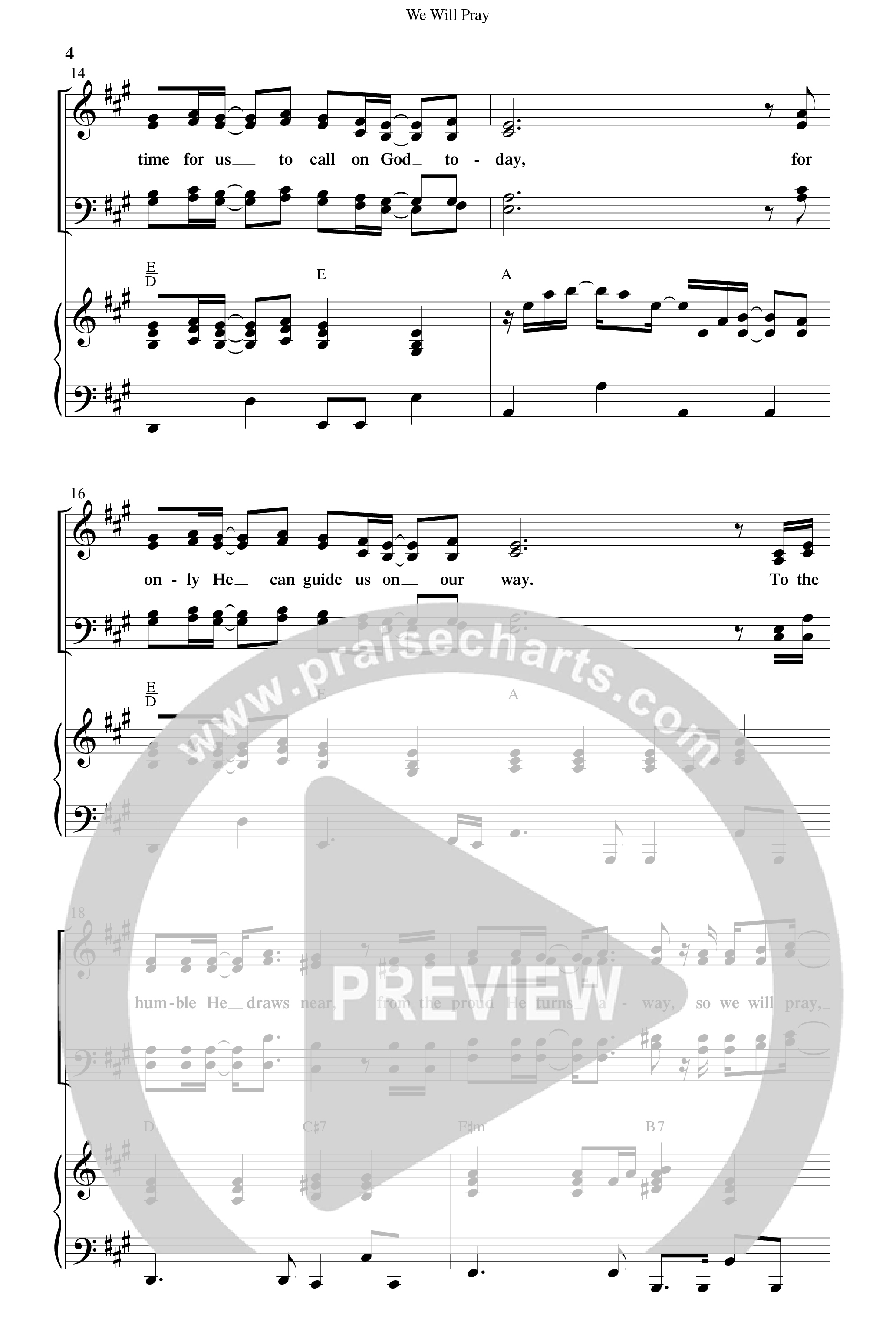 We Will Pray (Choral Anthem SATB) Anthem (SATB/Piano) (Dan Adler / Word Music Choral)