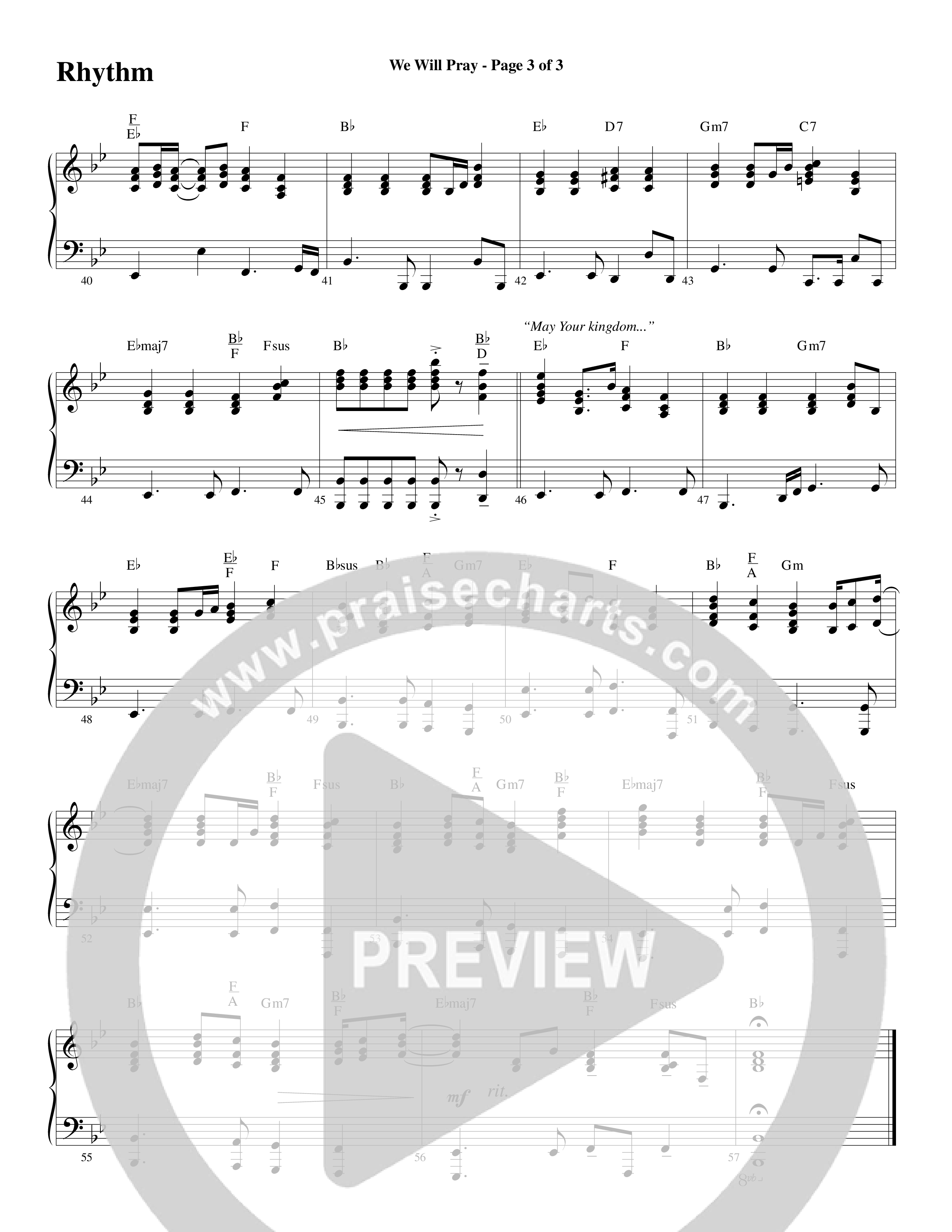 We Will Pray (Choral Anthem SATB) Rhythm Chart (Dan Adler / Word Music Choral)