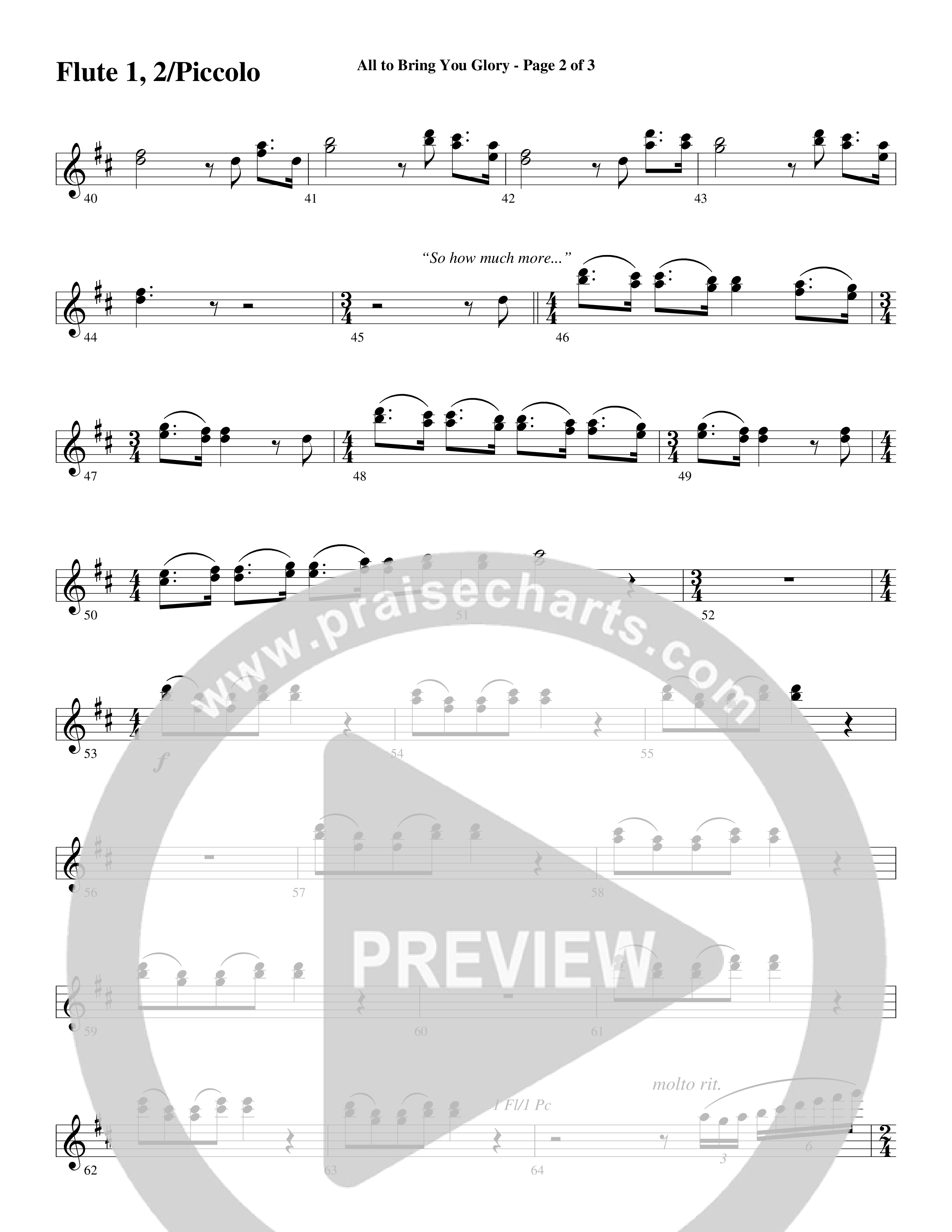 All To Bring You Glory (Choral Anthem SATB) Flute 1/2 (Arr. David T. Clydesdale / Word Music Choral)