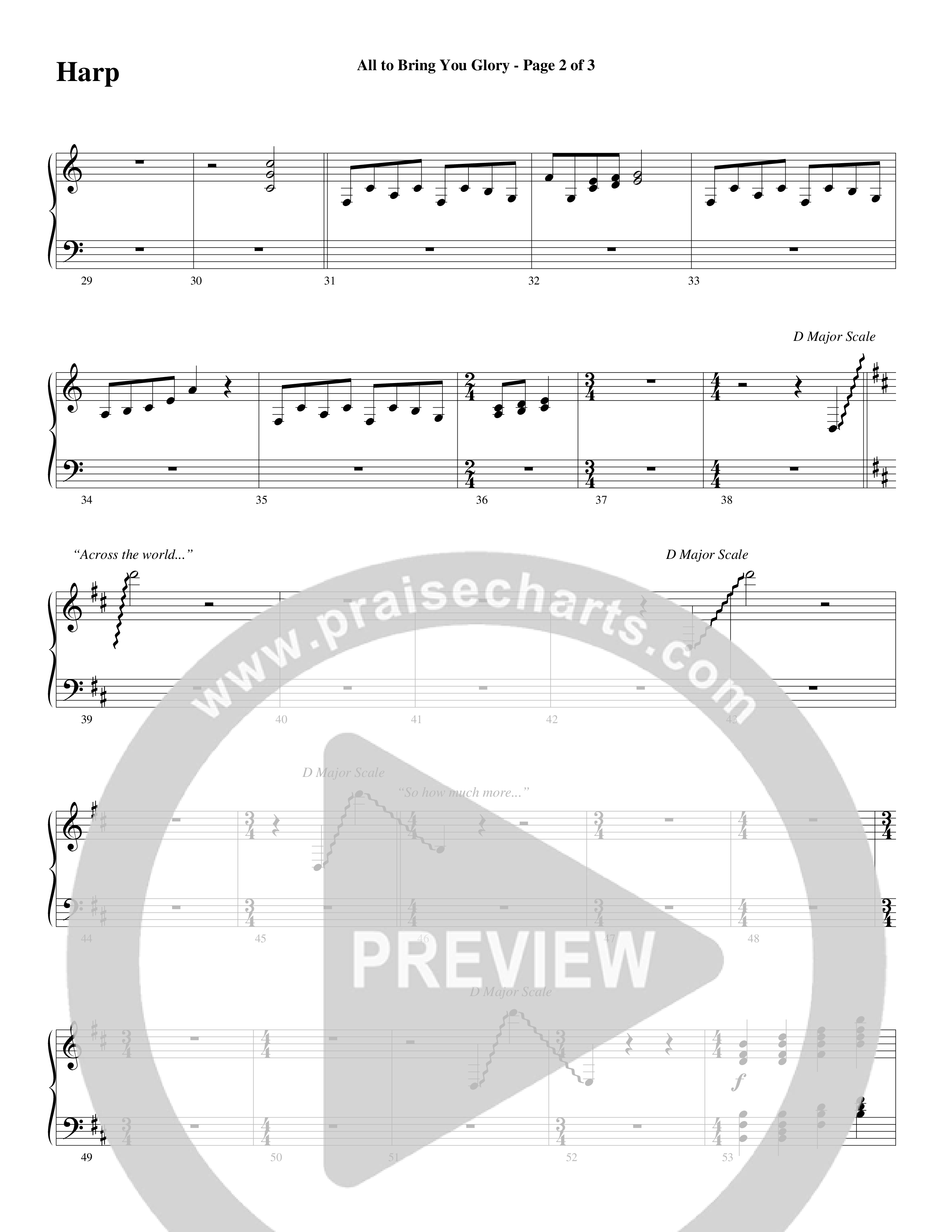 All To Bring You Glory (Choral Anthem SATB) Harp (Arr. David T. Clydesdale / Word Music Choral)