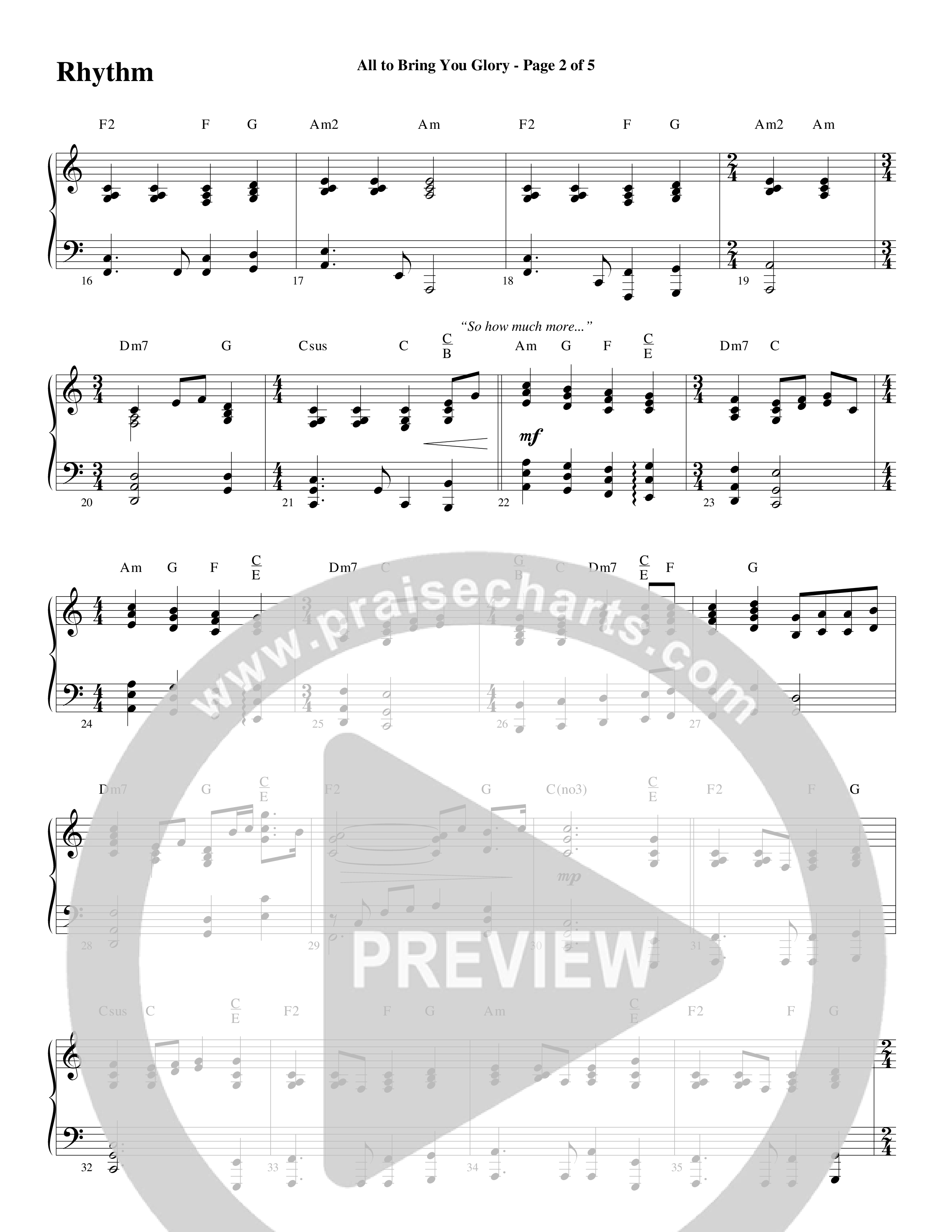 All To Bring You Glory (Choral Anthem SATB) Orchestration (Arr. David T. Clydesdale / Word Music Choral)