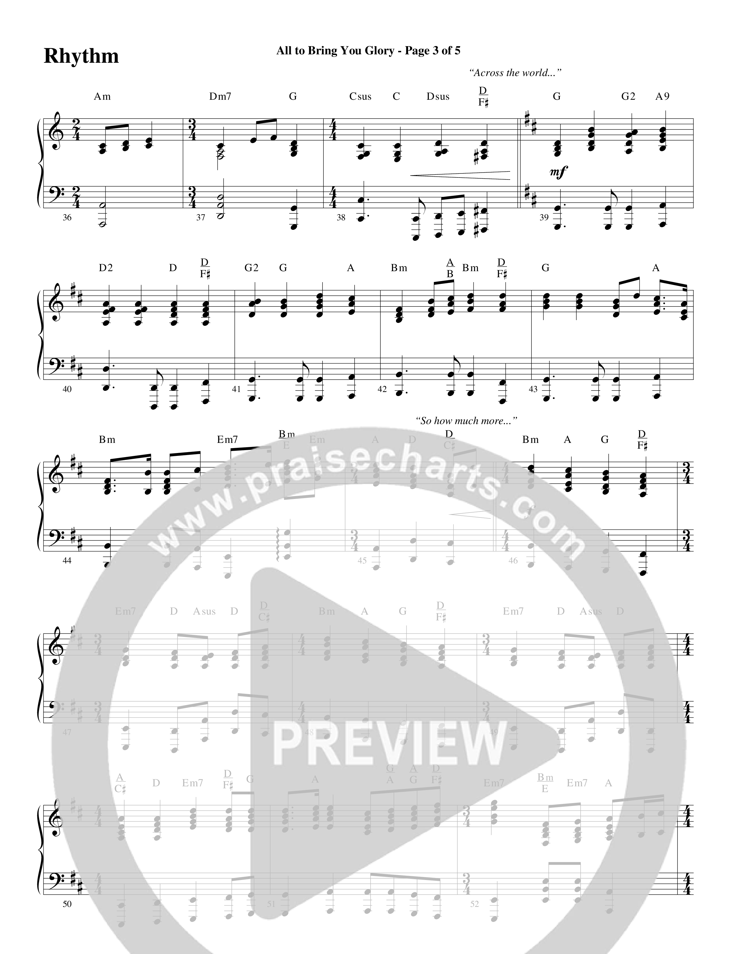 All To Bring You Glory (Choral Anthem SATB) Orchestration (Arr. David T. Clydesdale / Word Music Choral)