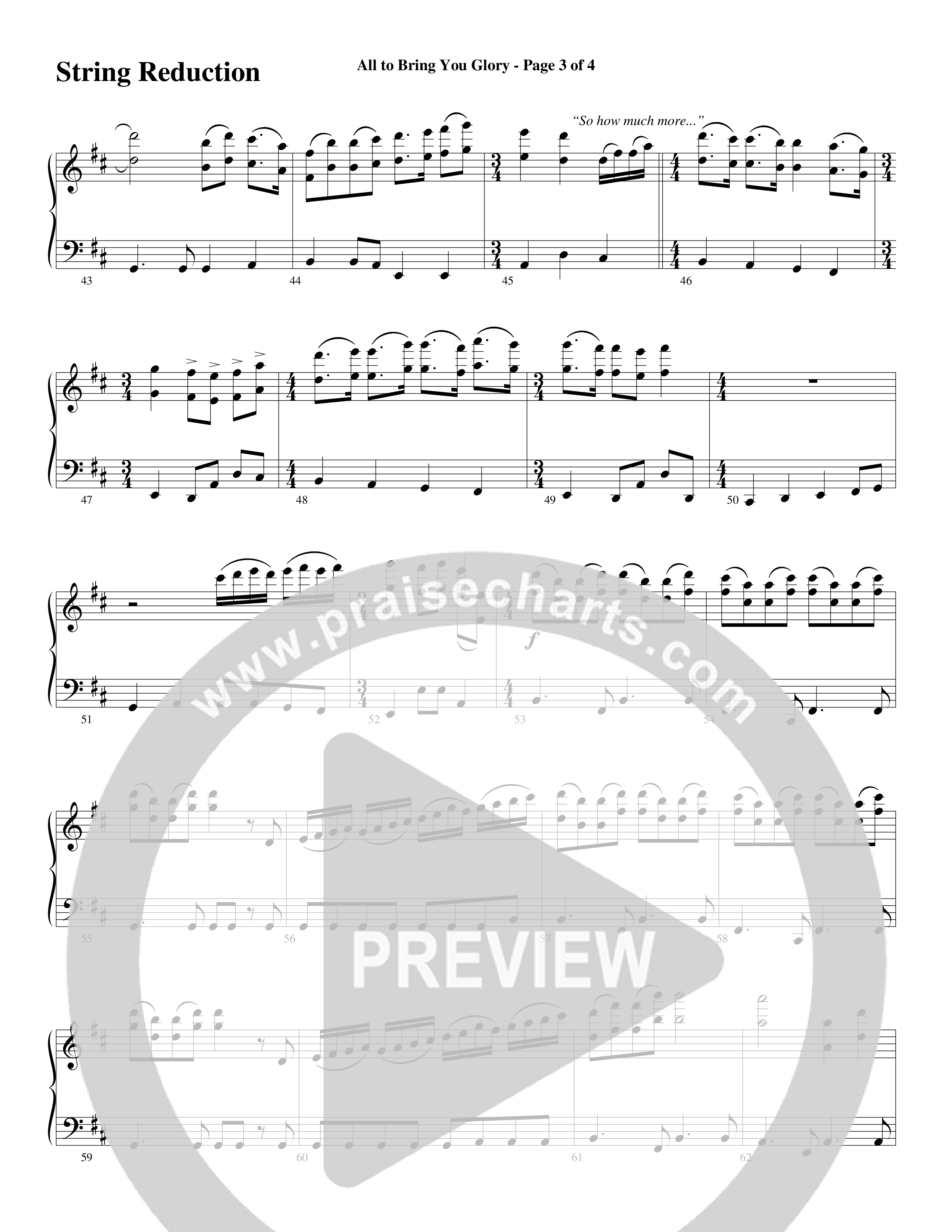 All To Bring You Glory (Choral Anthem SATB) String Reduction (Arr. David T. Clydesdale / Word Music Choral)