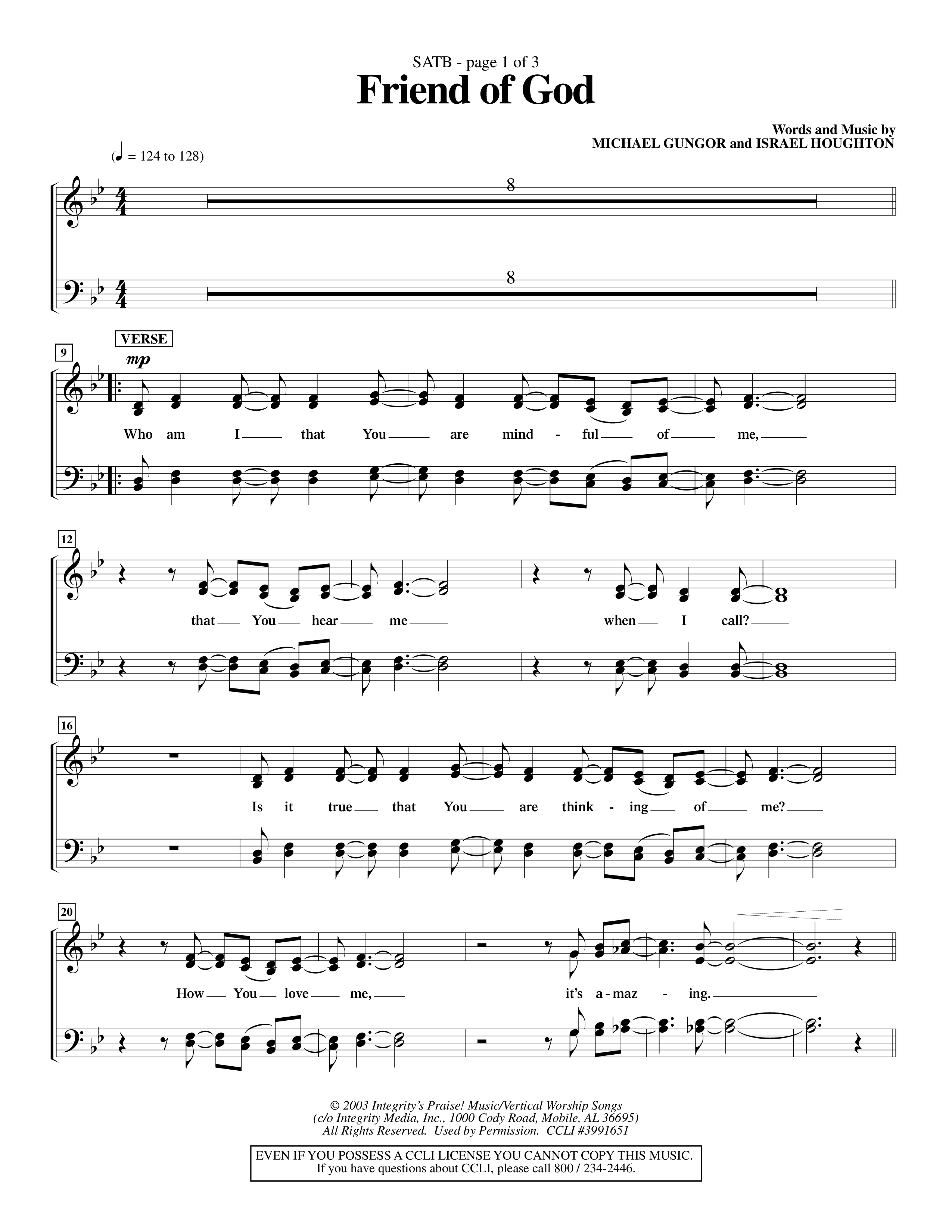 Friend Of God (Choral Anthem SATB) Choir Sheet (SATB) (Word Music Choral / Orch. Dave Williamson)