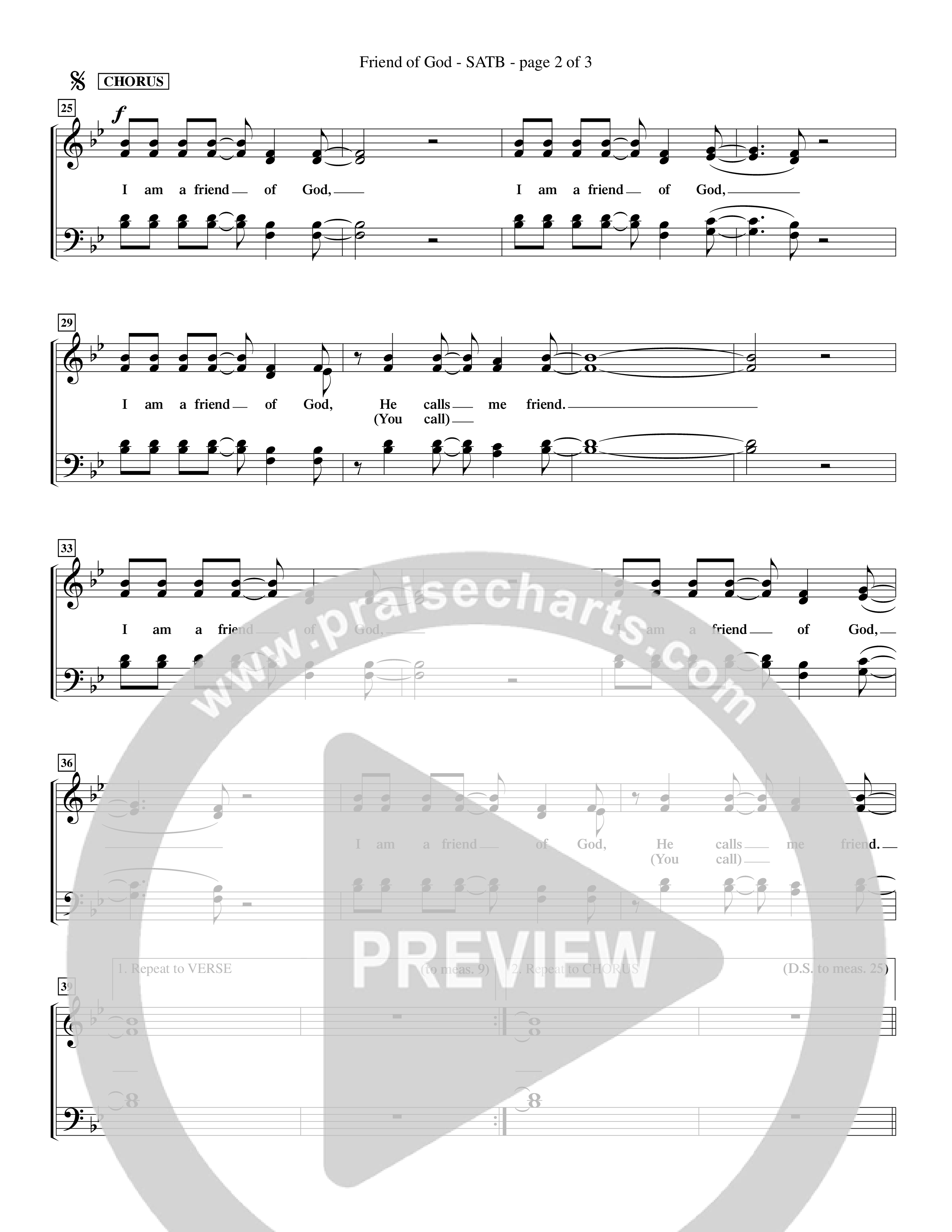 Friend Of God (Choral Anthem SATB) Choir Sheet (SATB) (Word Music Choral / Orch. Dave Williamson)