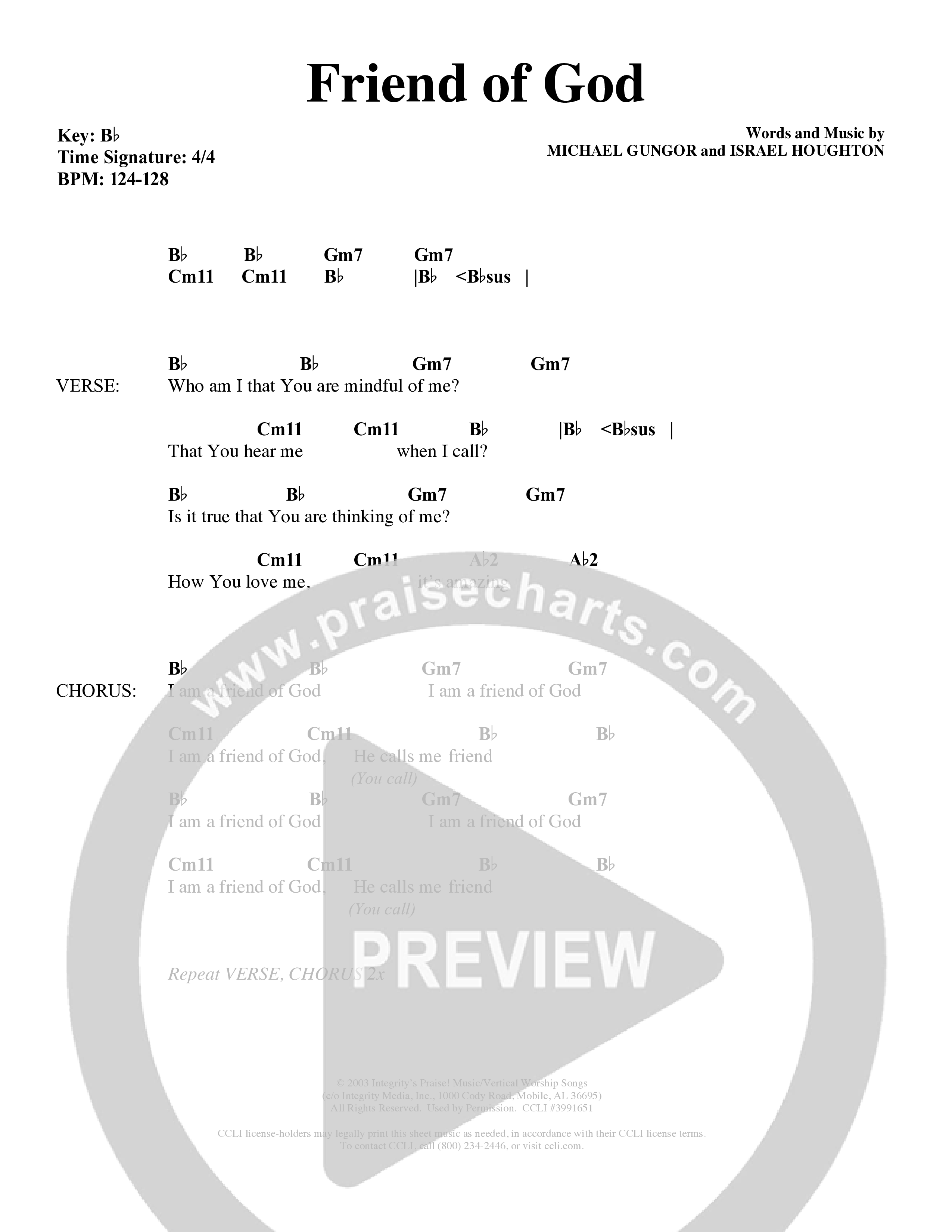 Friend Of God (Choral Anthem SATB) Chords & Lyrics (Word Music Choral / Orch. Dave Williamson)