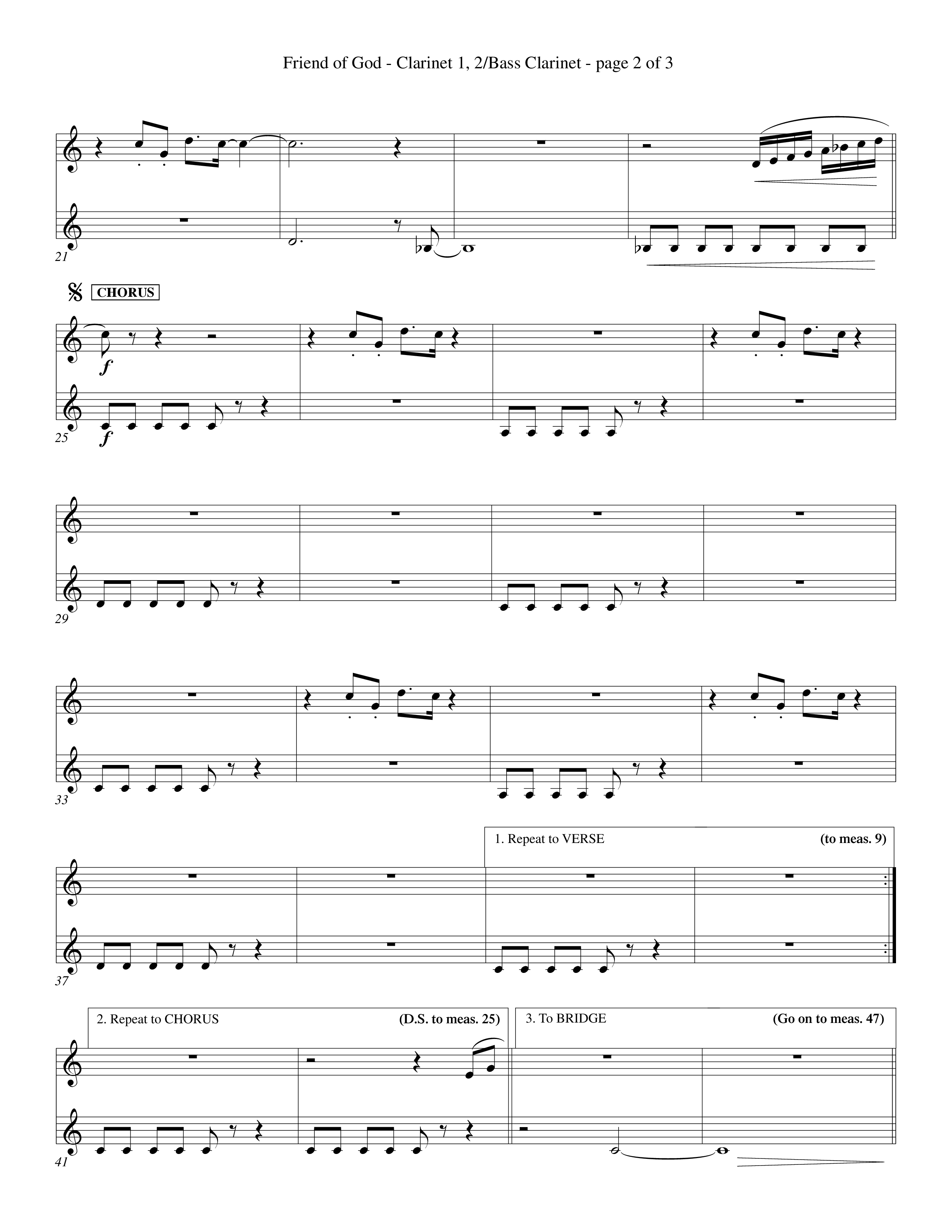 Friend Of God (Choral Anthem SATB) Clarinet 1/2, Bass Clarinet (Word Music Choral / Orch. Dave Williamson)