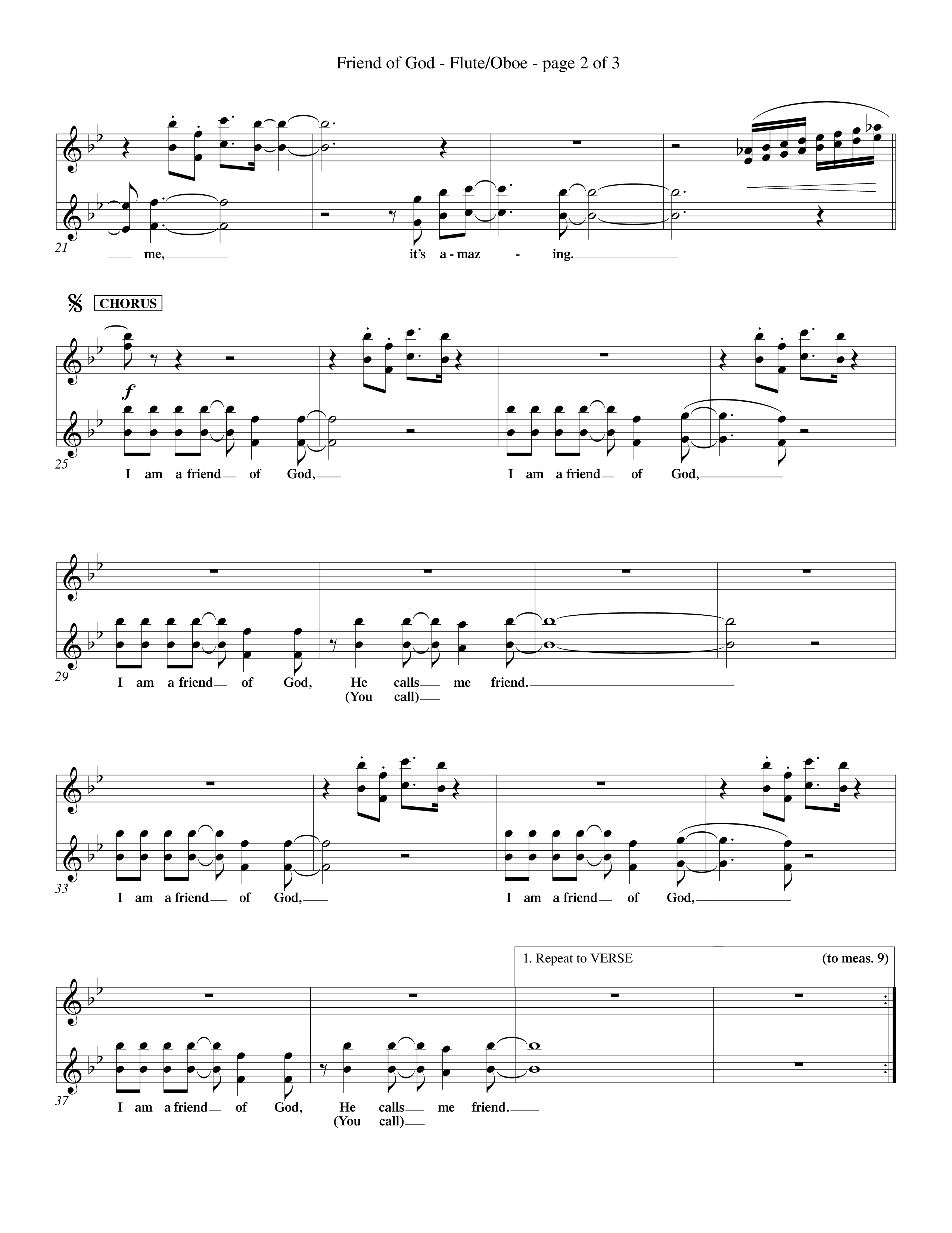 Friend Of God (Choral Anthem SATB) Flute/Oboe (Word Music Choral / Orch. Dave Williamson)