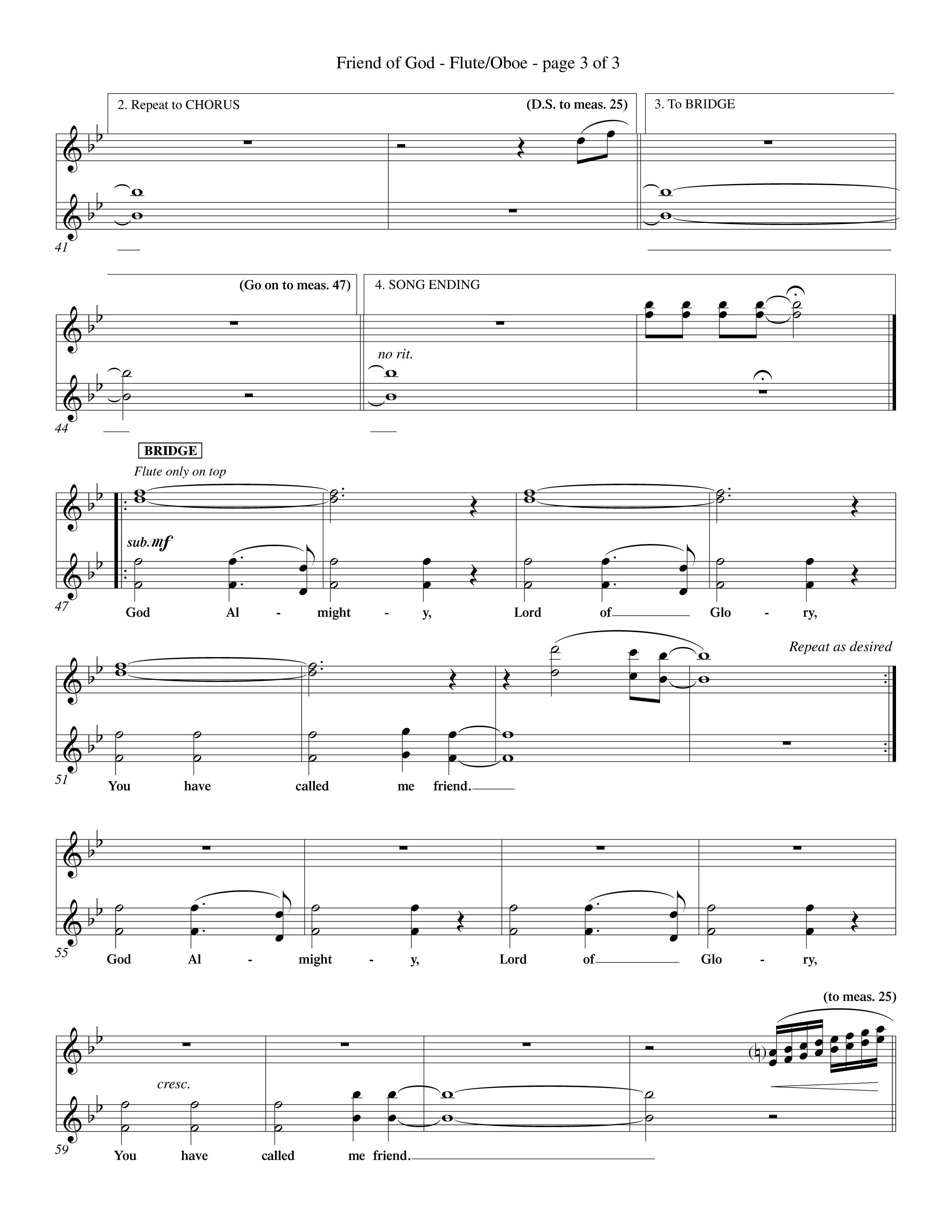 Friend Of God (Choral Anthem SATB) Flute/Oboe (Word Music Choral / Orch. Dave Williamson)