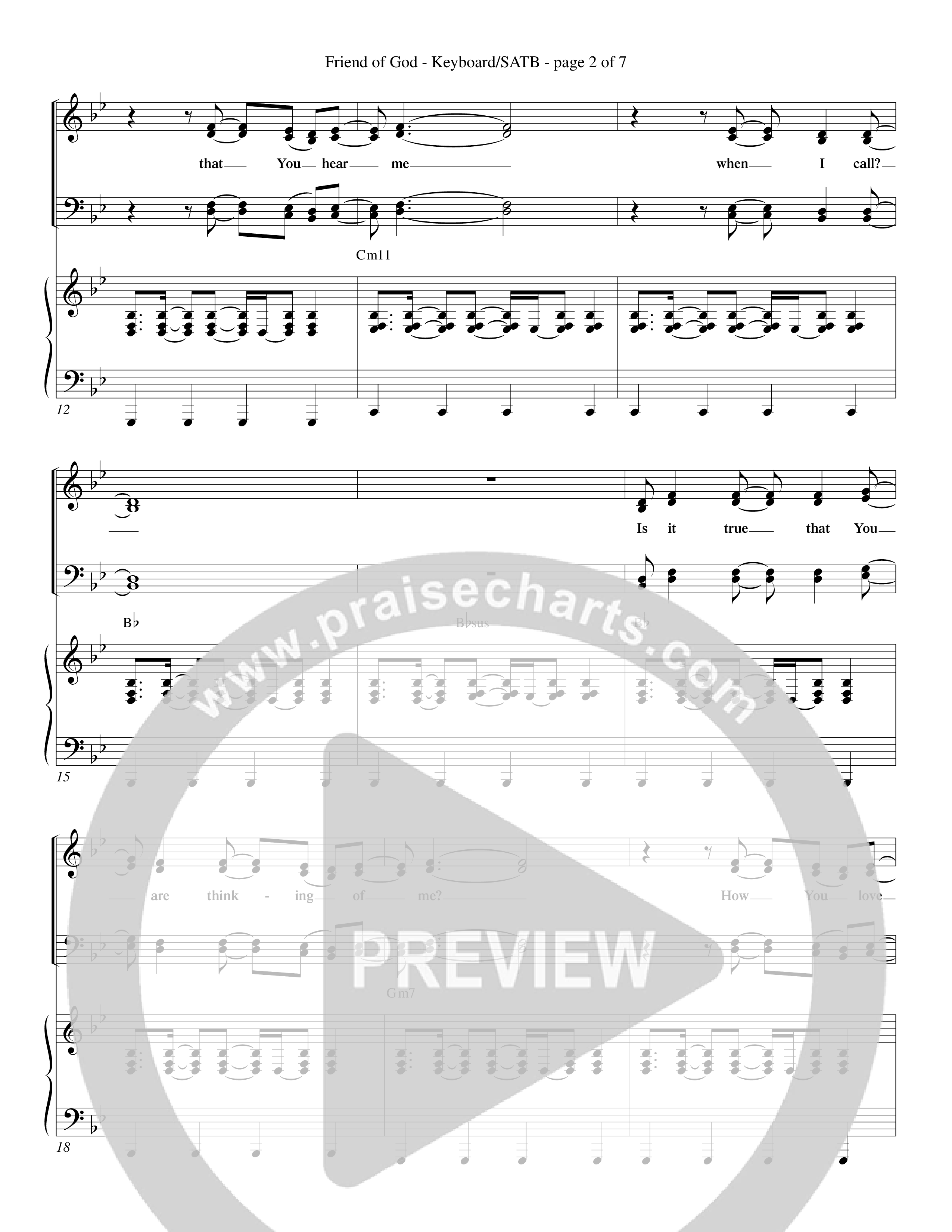 Friend Of God (Choral Anthem SATB) Keyboard/Vocal (SATB) (Word Music Choral / Orch. Dave Williamson)