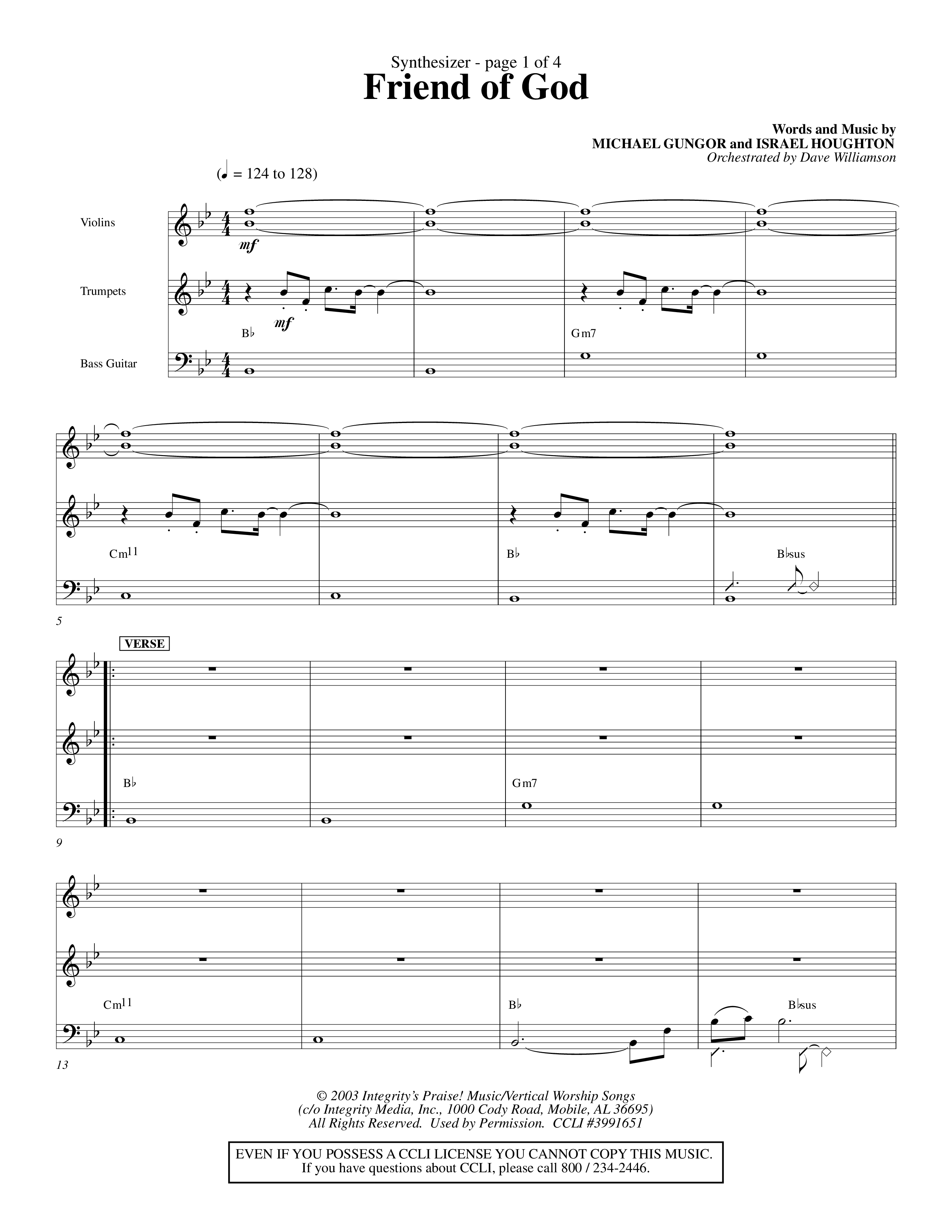 Friend Of God (Choral Anthem SATB) Synth (Word Music Choral / Orch. Dave Williamson)