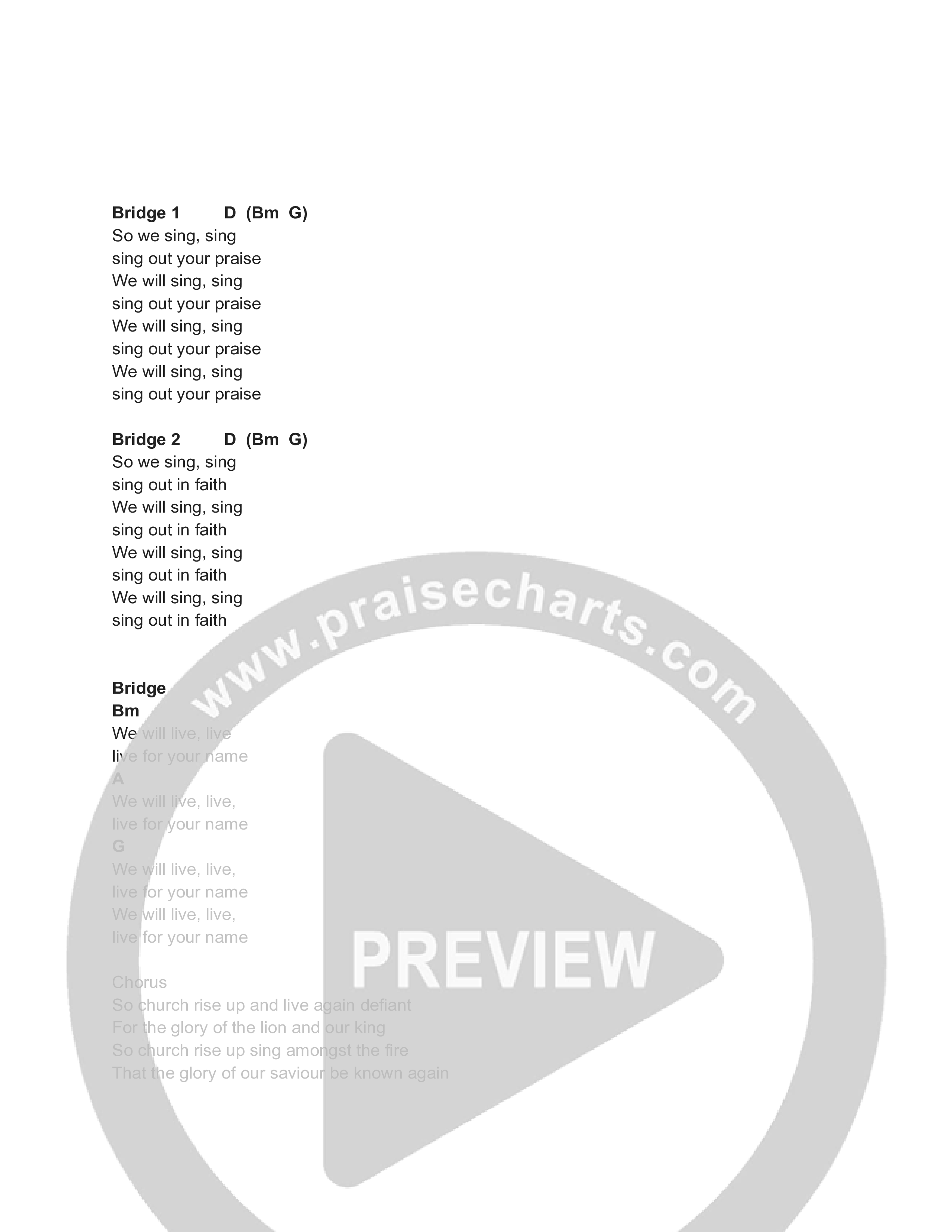The Church (Live) Chord Chart (Freedom Church)