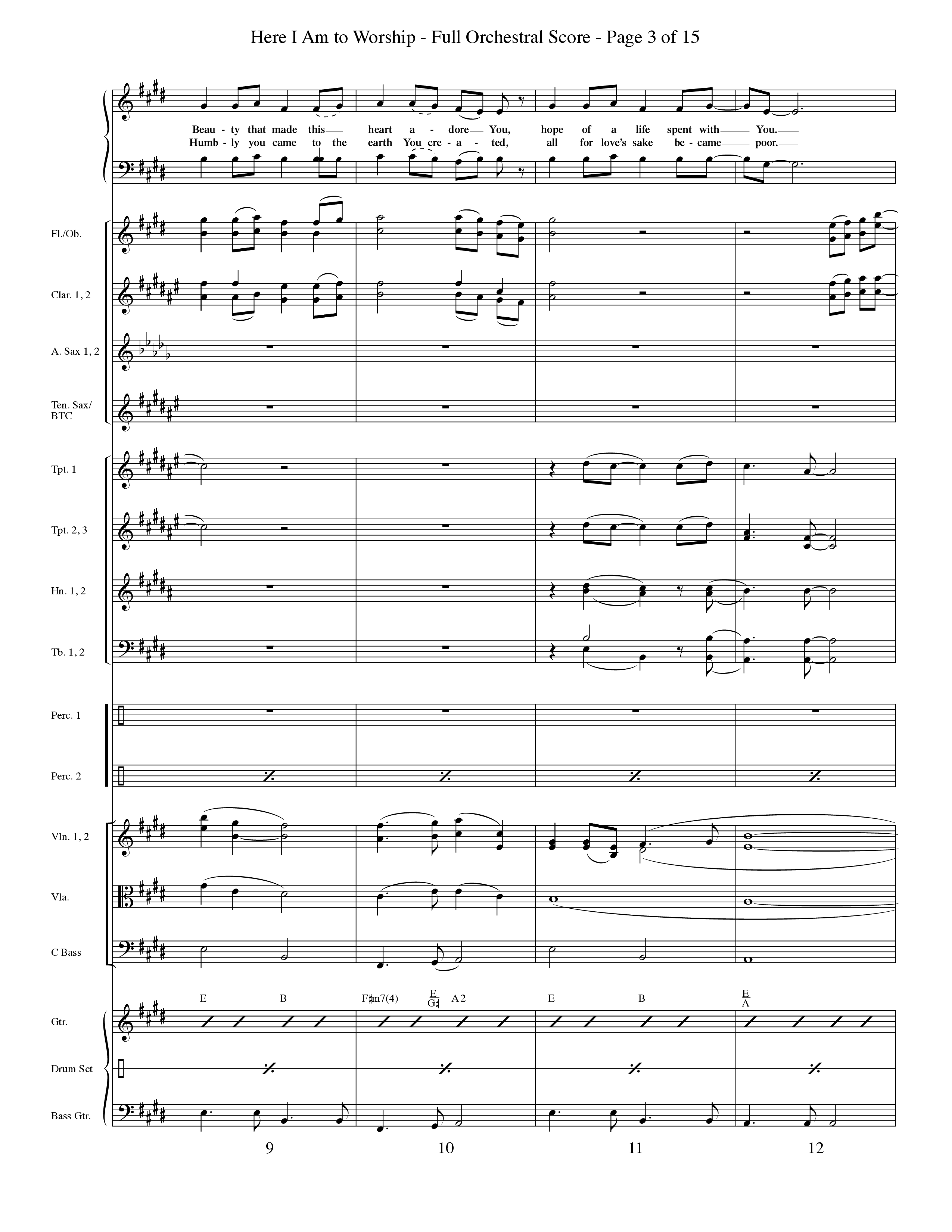Here I Am To Worship (Choral Anthem SATB) Orchestration (Word Music Choral / Orch. Rob Howard)