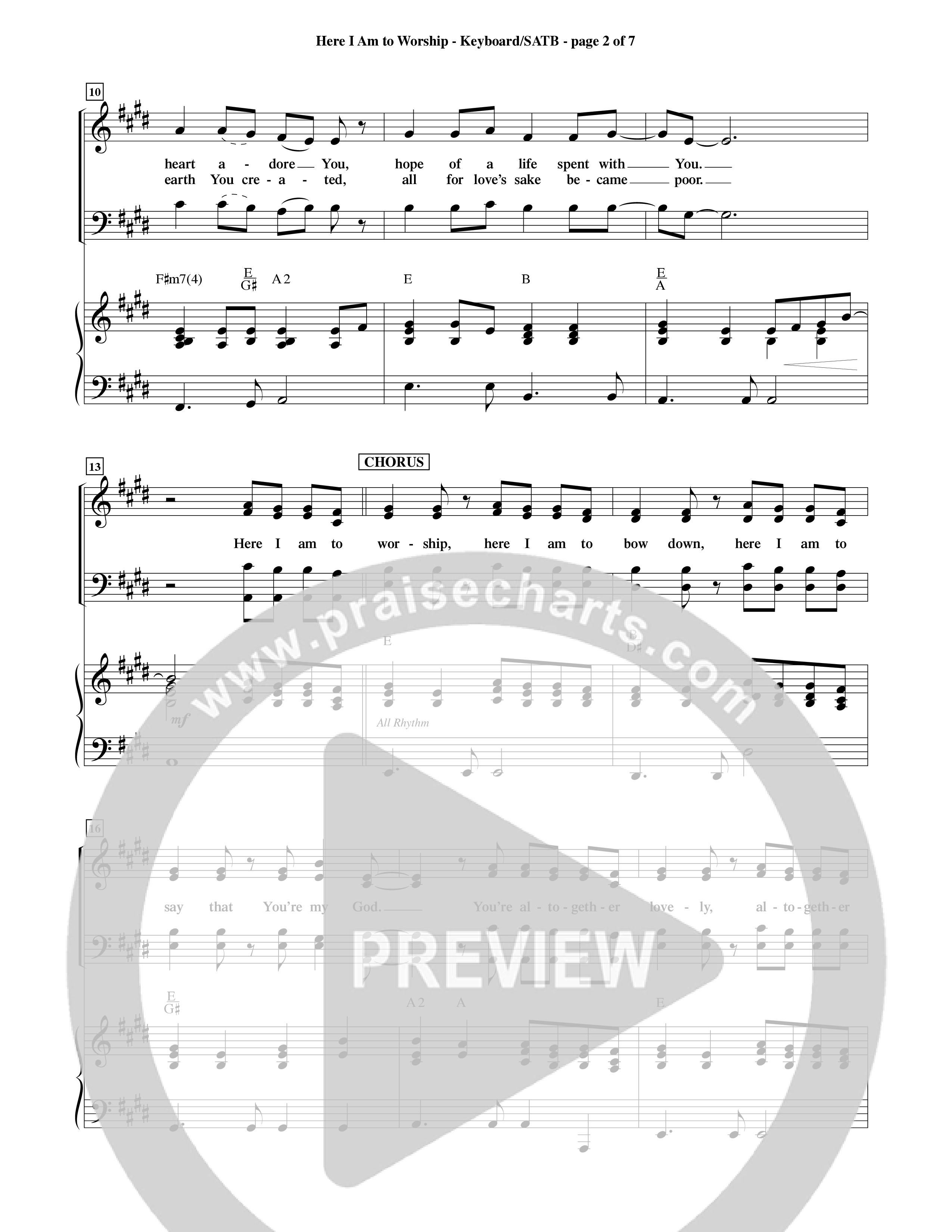 Here I Am To Worship (Choral Anthem SATB) Keyboard/Vocal (SATB) (Word Music Choral / Orch. Rob Howard)
