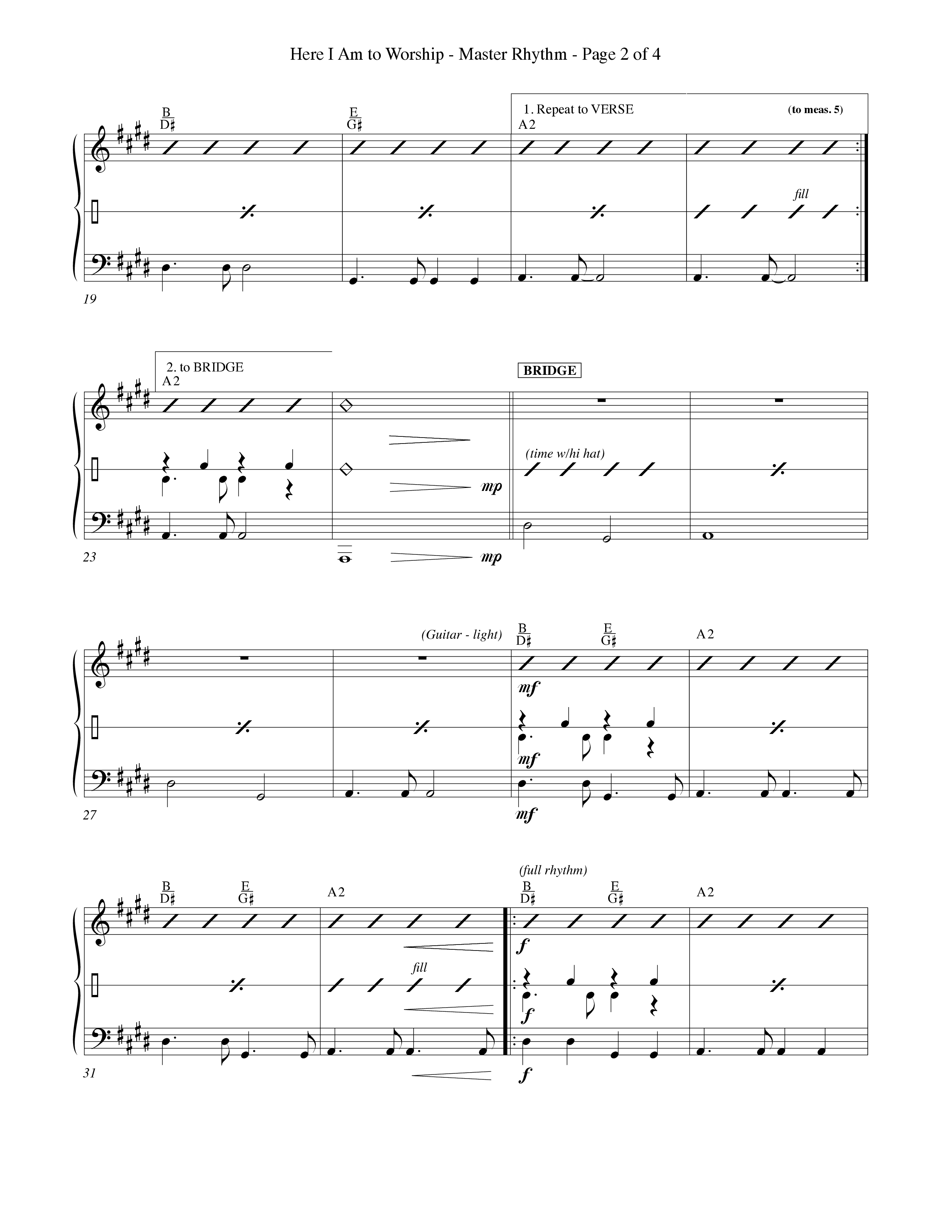 Here I Am To Worship (Choral Anthem SATB) Rhythm Pack (Word Music Choral / Orch. Rob Howard)