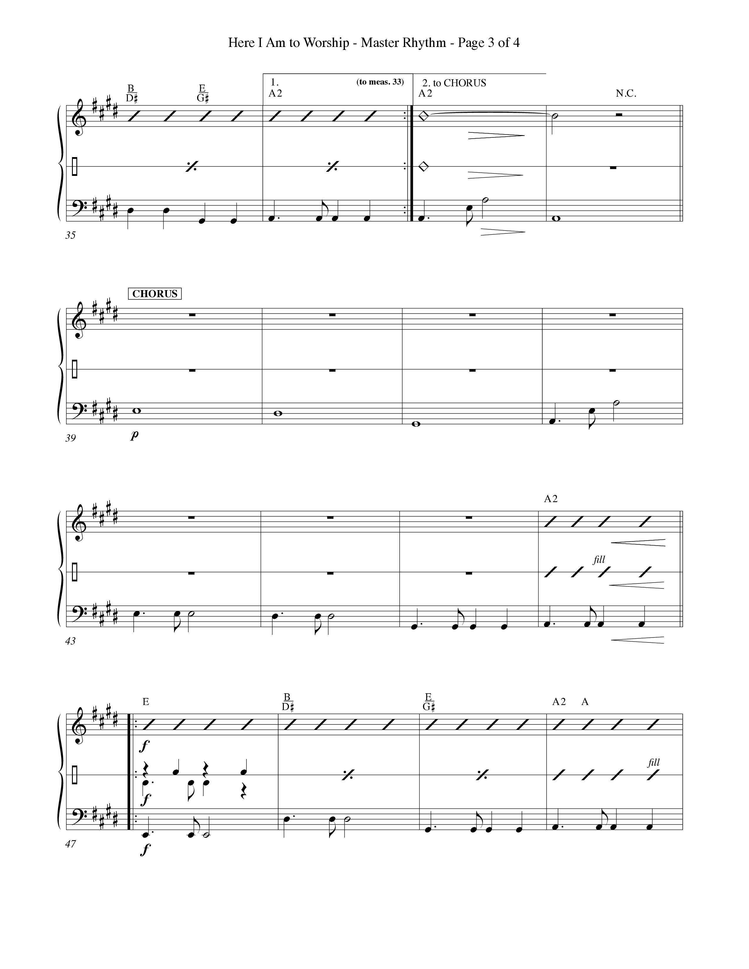 Here I Am To Worship (Choral Anthem SATB) Rhythm Pack (Word Music Choral / Orch. Rob Howard)