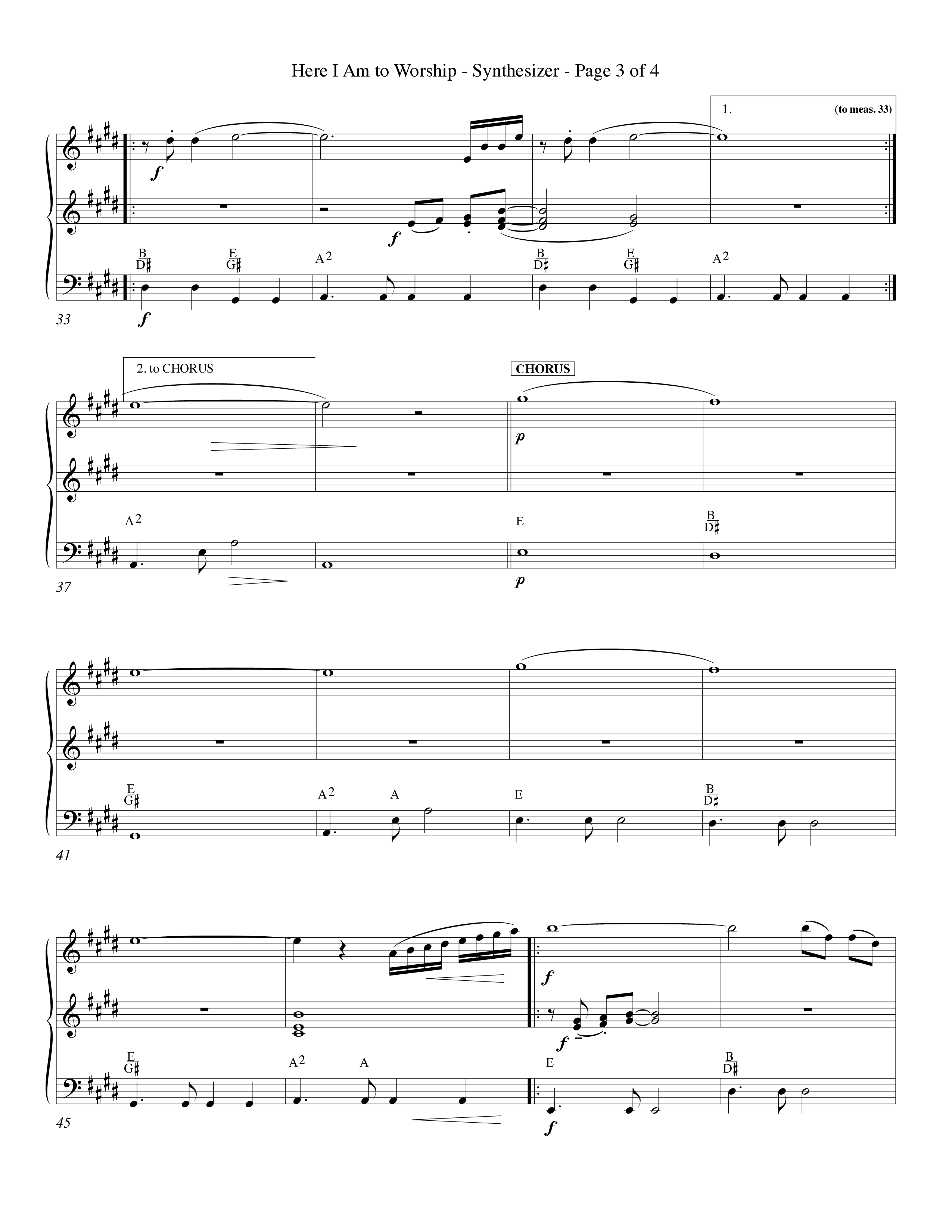 Here I Am To Worship (Choral Anthem SATB) Synth (Word Music Choral / Orch. Rob Howard)