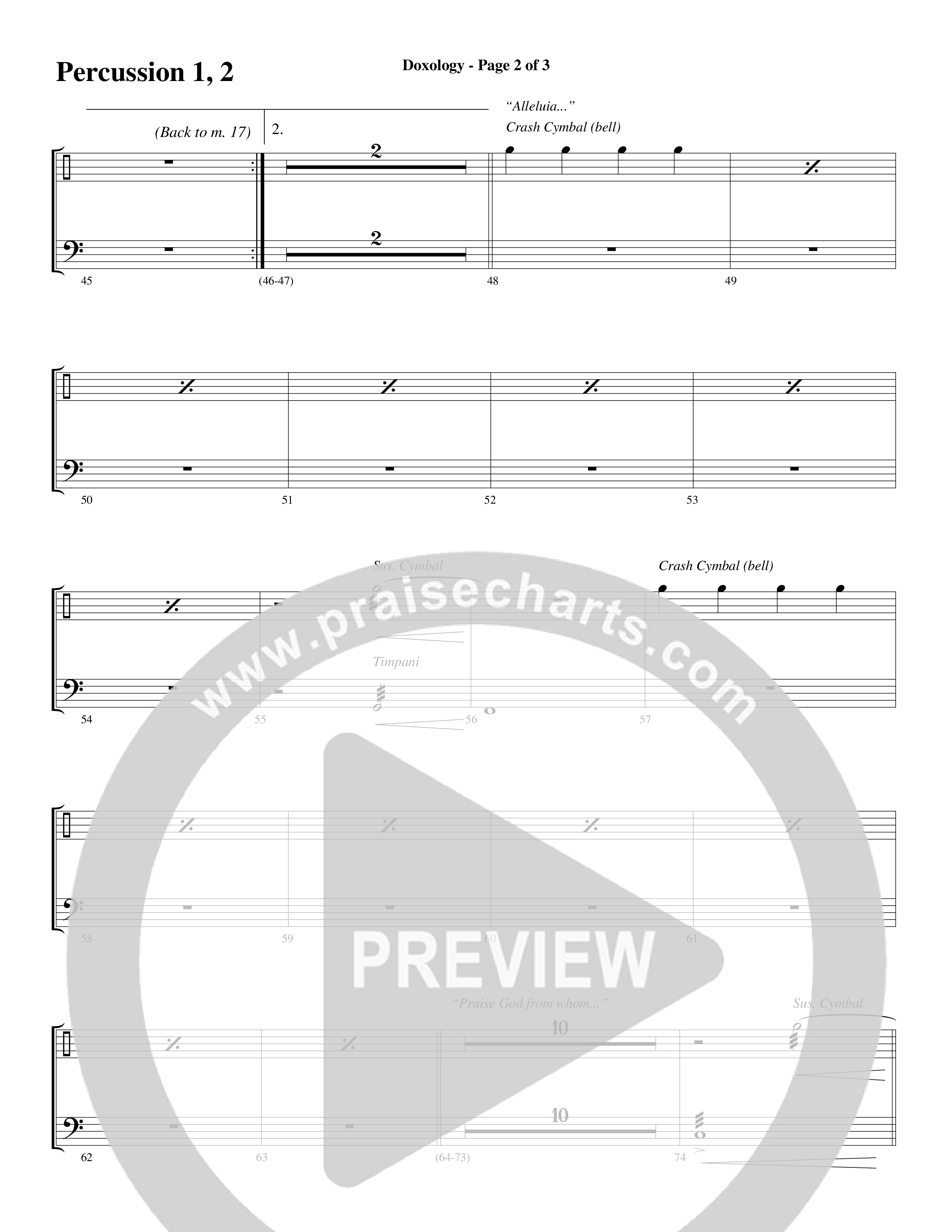 Doxology (Choral Anthem SATB) Percussion (Word Music Choral / Arr. Dave Williamson)