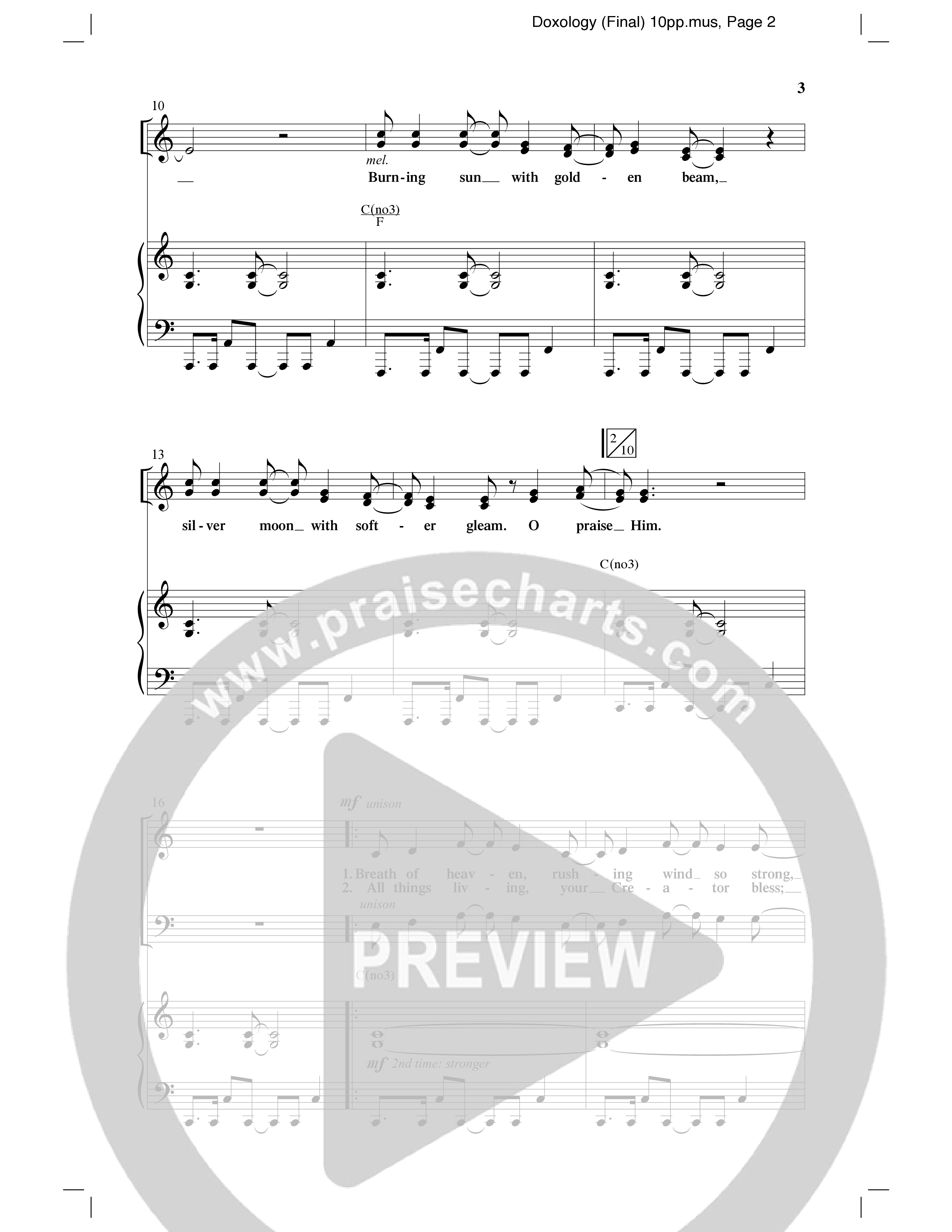 Doxology (Choral Anthem SATB) Anthem (SATB/Piano) (Word Music Choral / Arr. Dave Williamson)