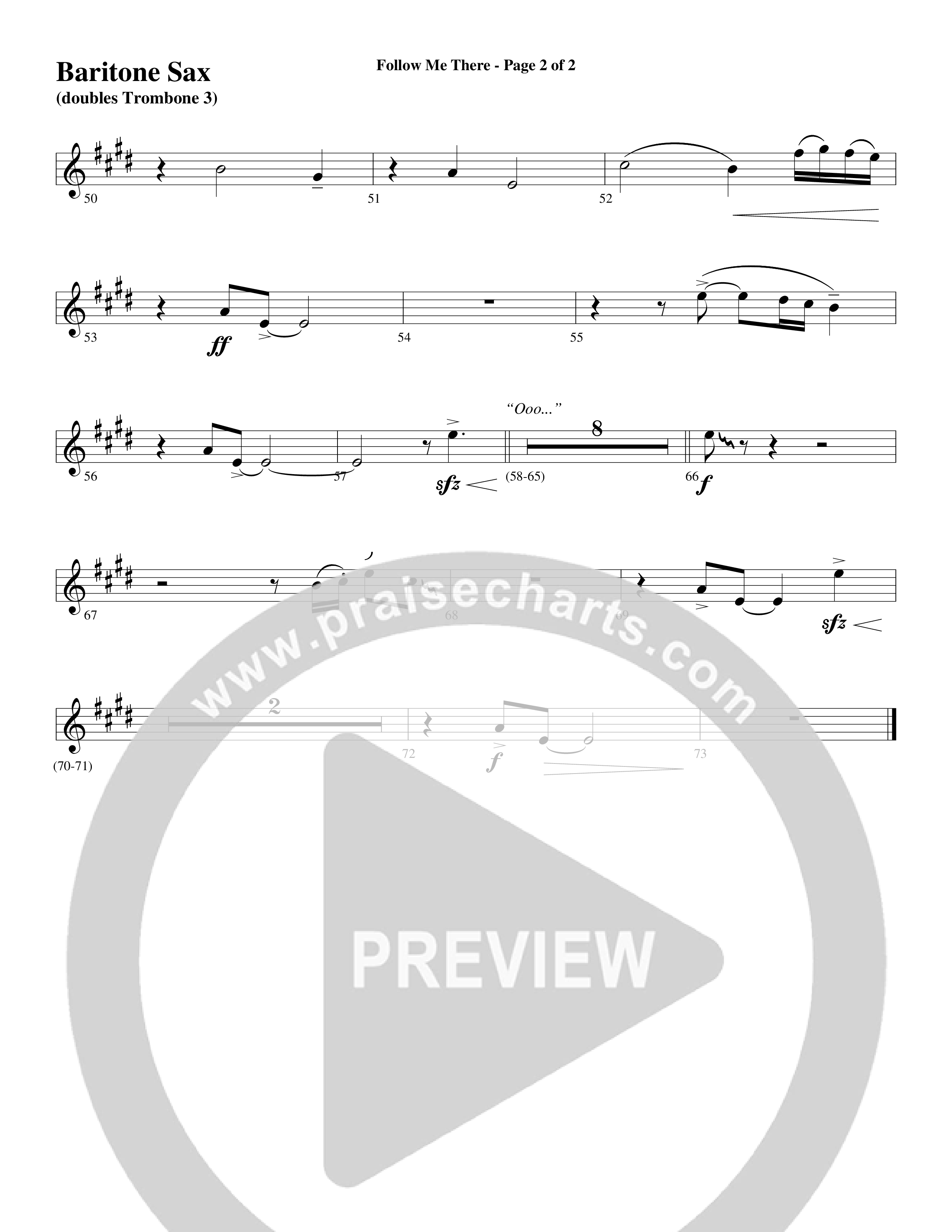 Follow Me There (Choral Anthem SATB) Bari Sax (Word Music Choral / Arr. Cliff Duren)
