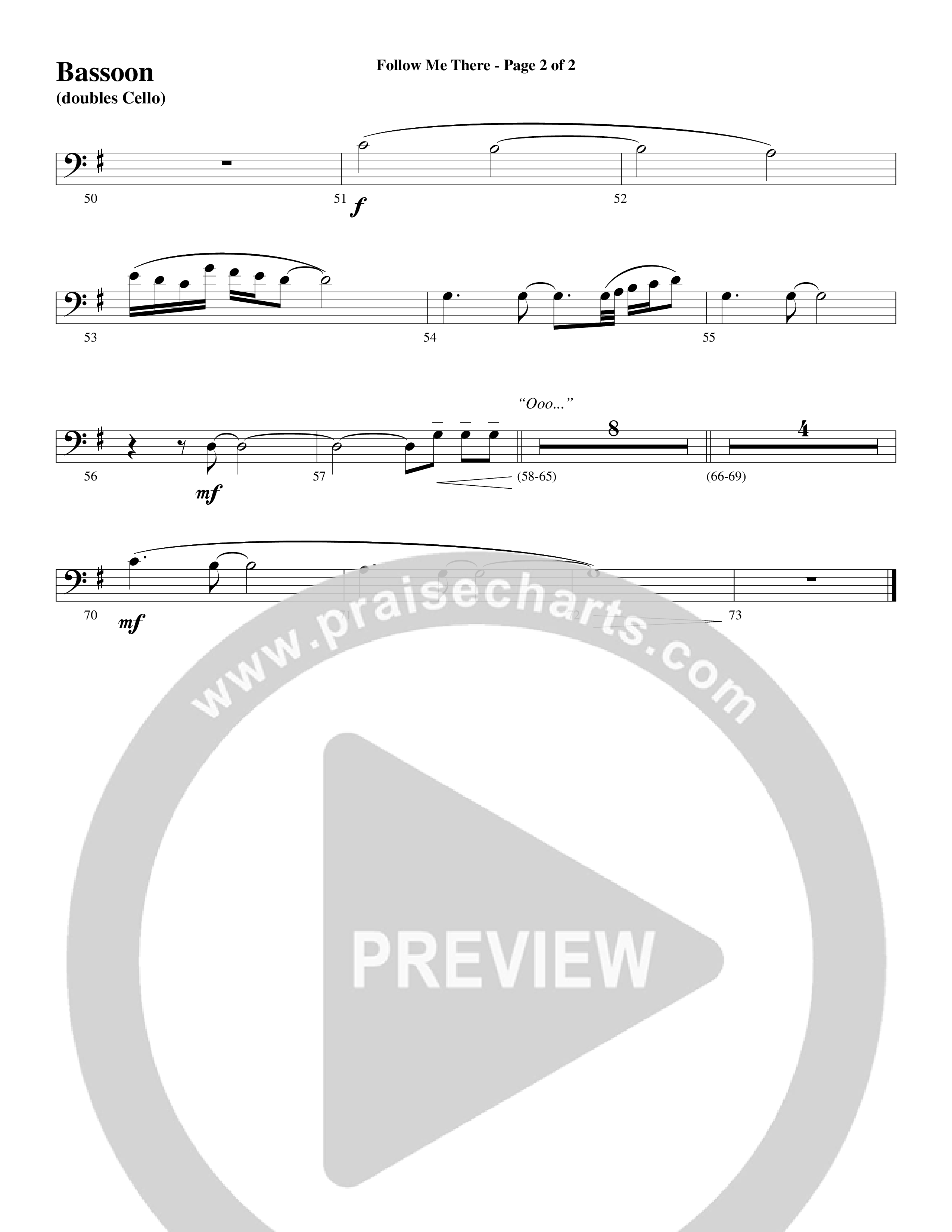 Follow Me There (Choral Anthem SATB) Bassoon (Word Music Choral / Arr. Cliff Duren)