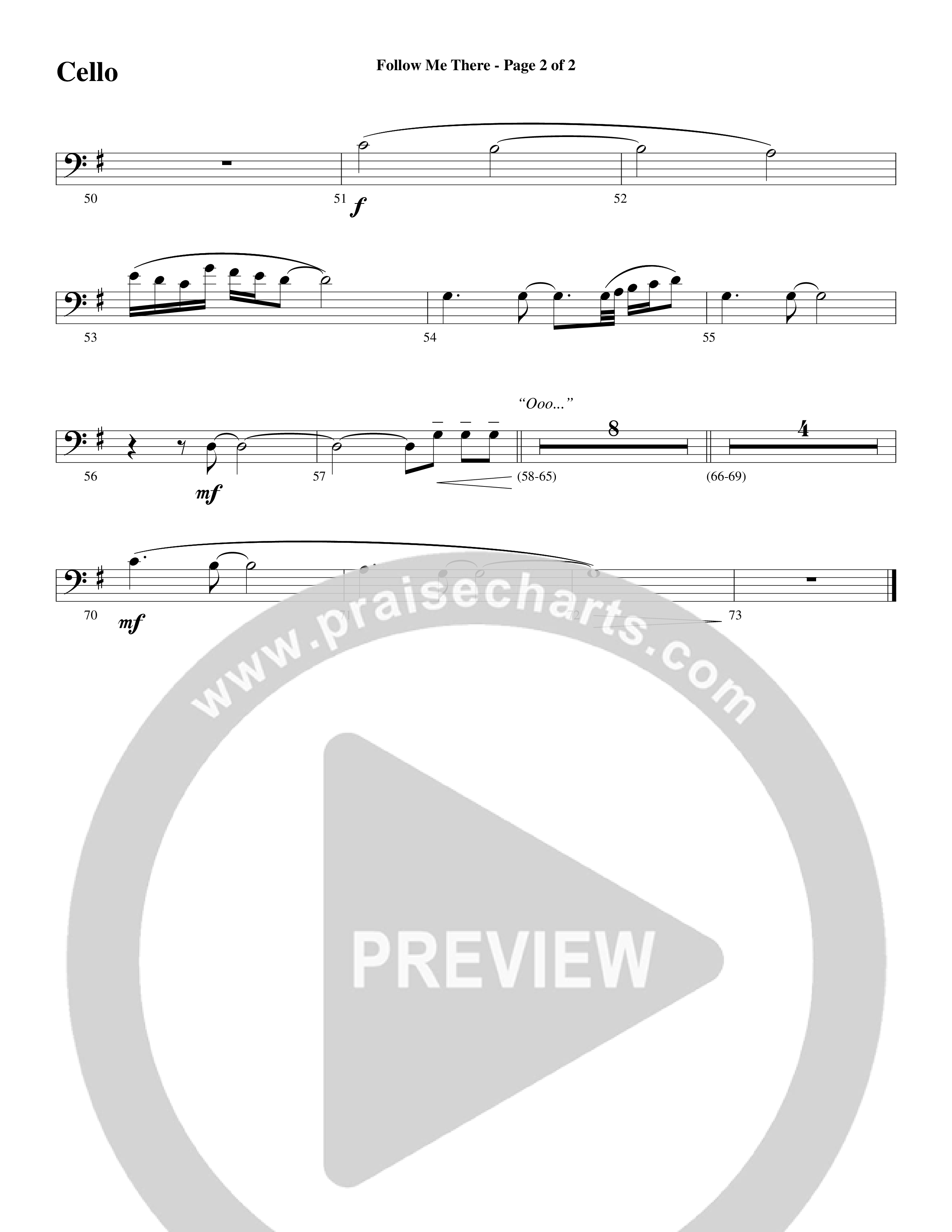 Follow Me There (Choral Anthem SATB) Cello (Word Music Choral / Arr. Cliff Duren)