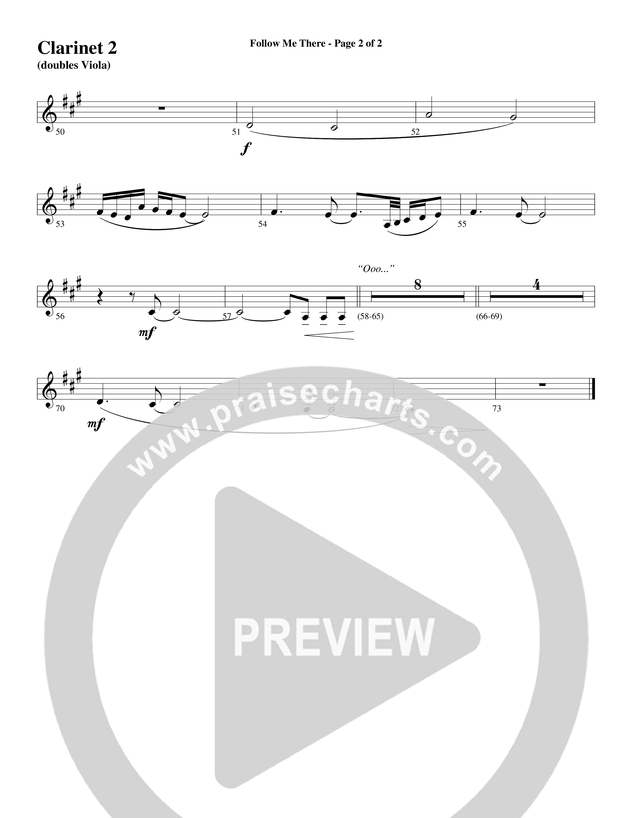 Follow Me There (Choral Anthem SATB) Clarinet (Word Music Choral / Arr. Cliff Duren)