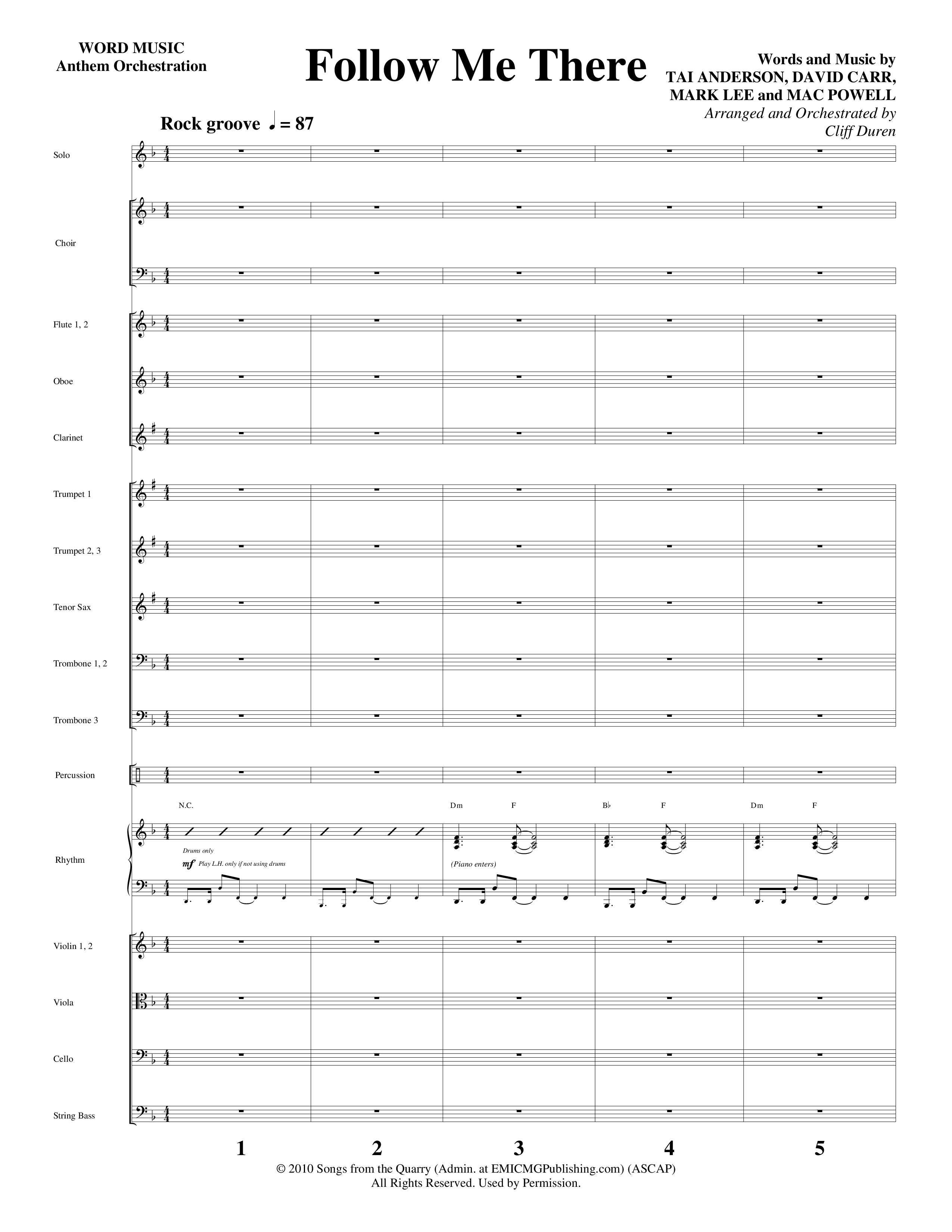 Follow Me There (Choral Anthem SATB) Conductor's Score (Word Music Choral / Arr. Cliff Duren)