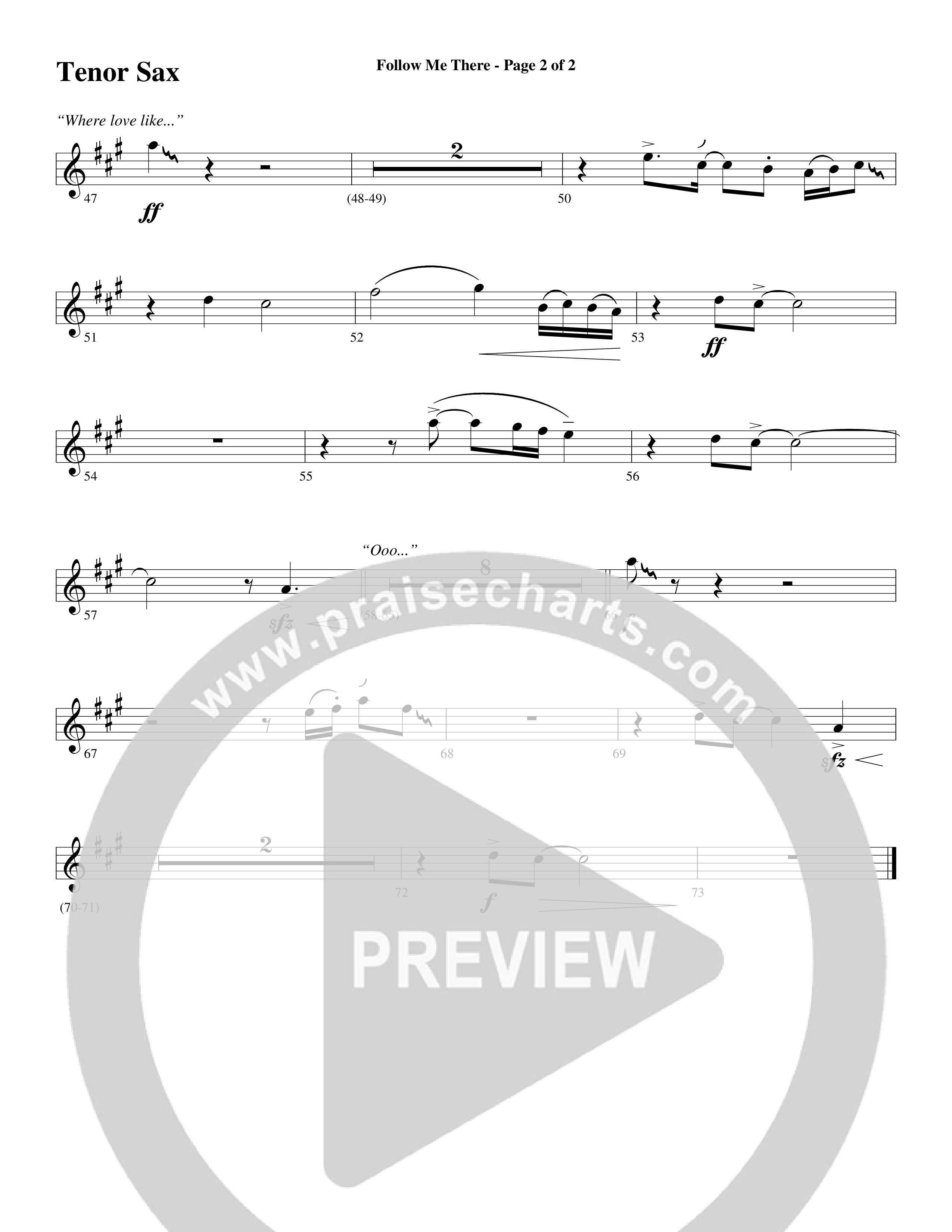 Follow Me There (Choral Anthem SATB) Tenor Sax/Baritone T.C. (Word Music Choral / Arr. Cliff Duren)