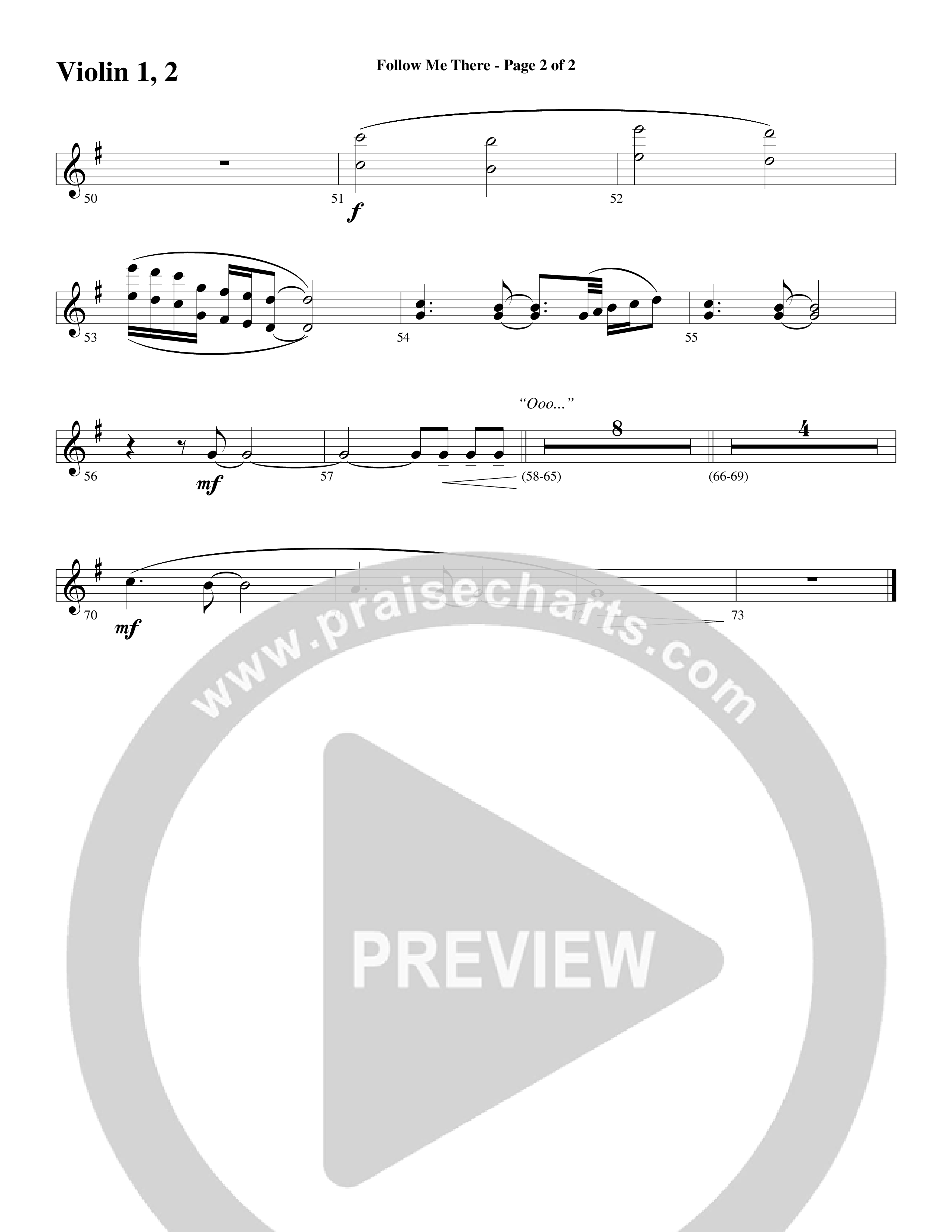 Follow Me There (Choral Anthem SATB) Violin 1/2 (Word Music Choral / Arr. Cliff Duren)