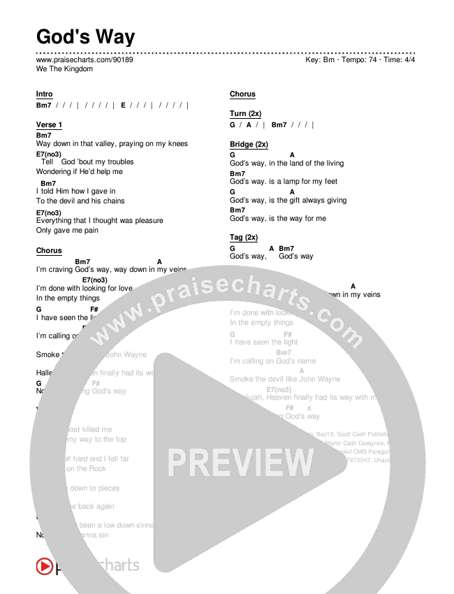 God's Way Chords & Lyrics (We The Kingdom)