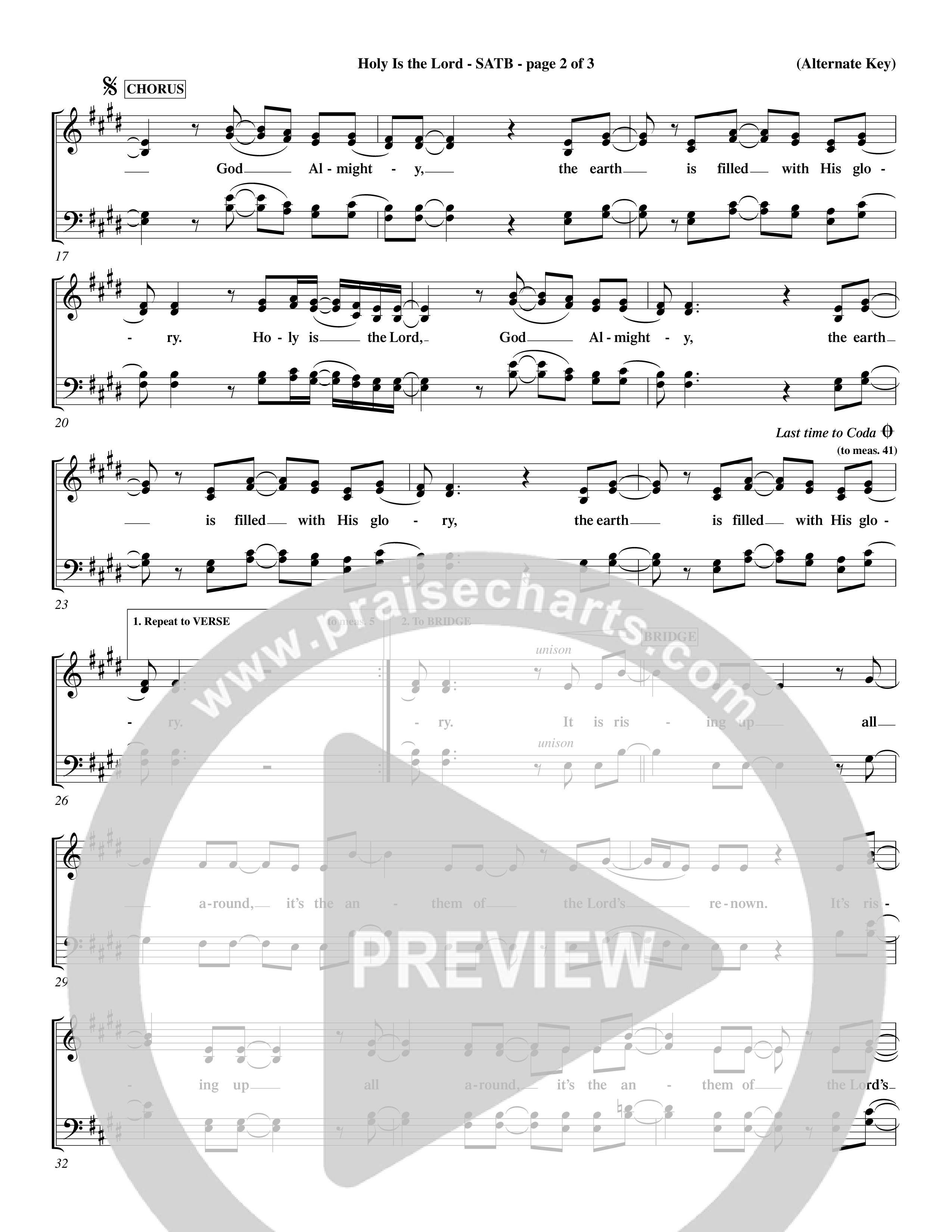 Holy Is The Lord (Choral Anthem SATB) Choir Sheet (SATB) (Word Music Choral / Orch. Dave Williamson / Orch. Wayne Yankie)