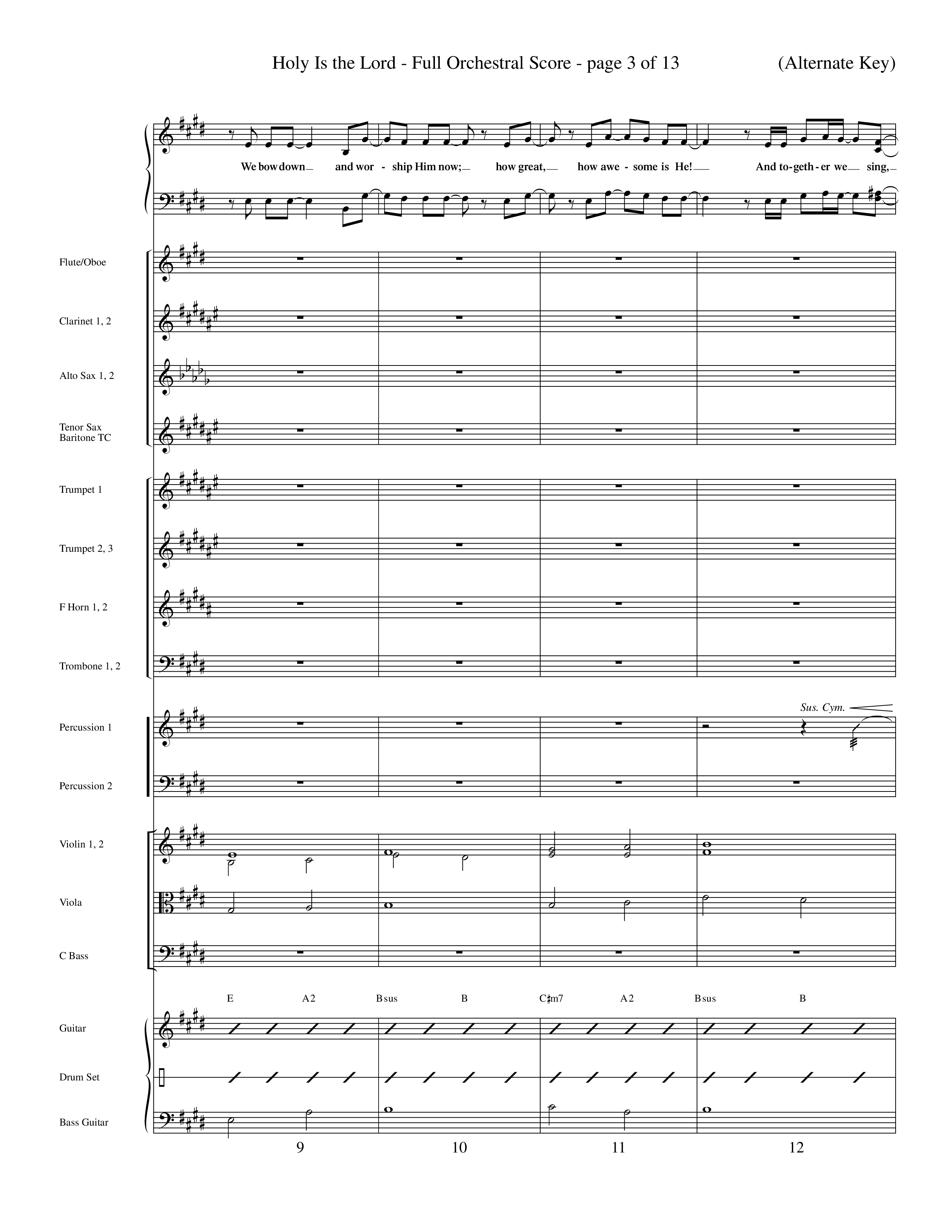 Holy Is The Lord (Choral Anthem SATB) Conductor's Score (Word Music Choral / Orch. Dave Williamson / Orch. Wayne Yankie)