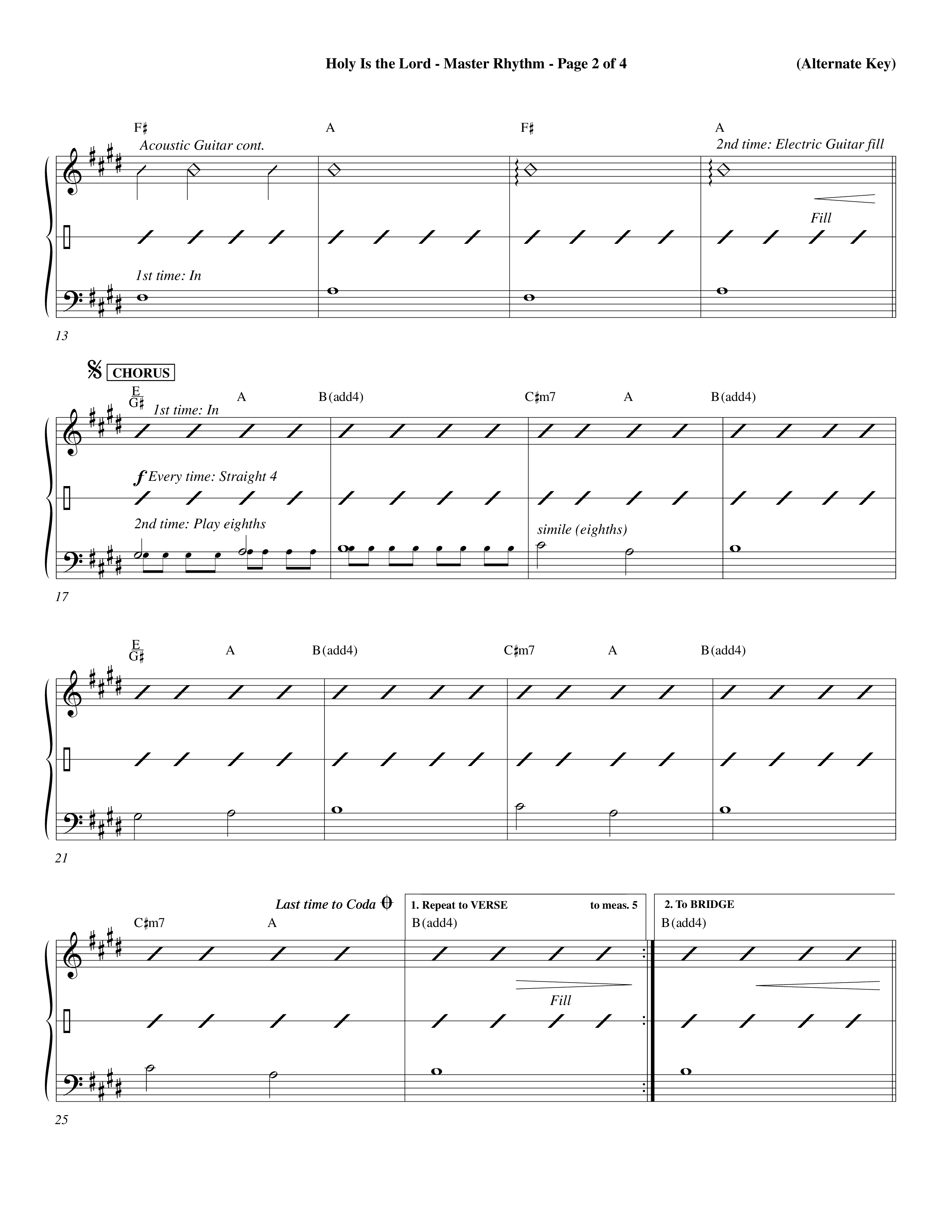 Holy Is The Lord (Choral Anthem SATB) Rhythm Chart (Word Music Choral / Orch. Dave Williamson / Orch. Wayne Yankie)