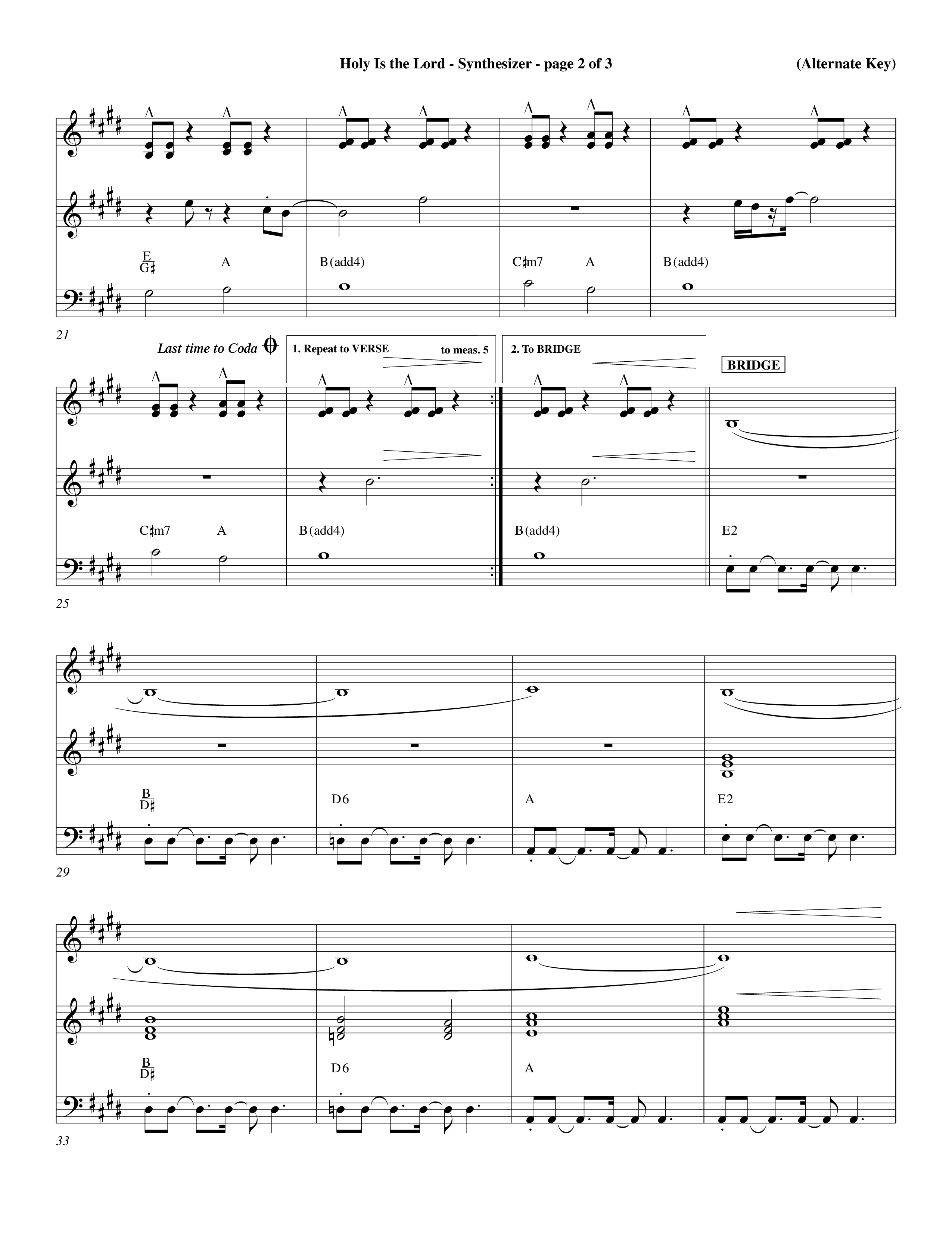 Holy Is The Lord (Choral Anthem SATB) Synth (Word Music Choral / Orch. Dave Williamson / Orch. Wayne Yankie)
