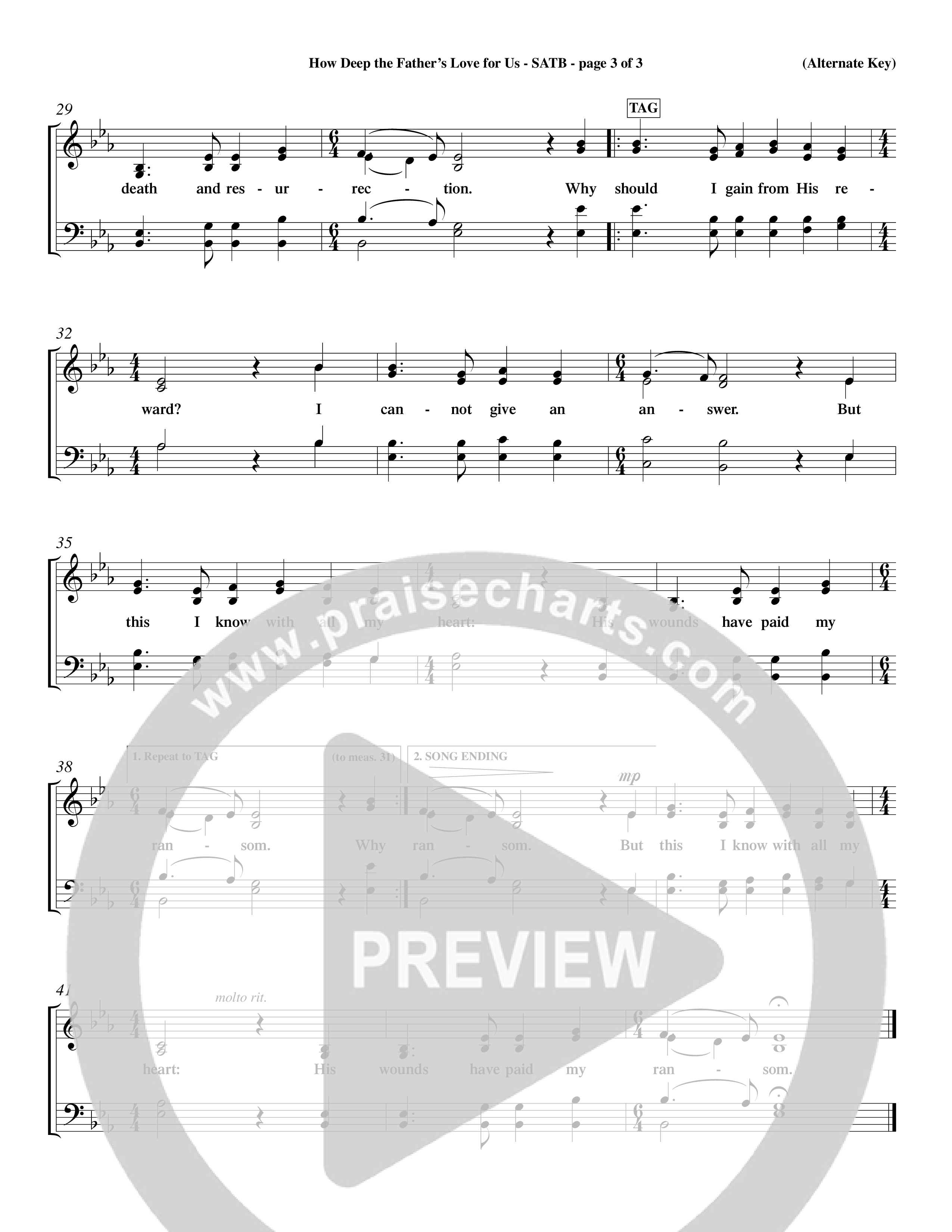 How Deep The Father's Love For Us (Choral Anthem SATB) Choir Sheet (SATB) (Word Music Choral / Orch. Dave Williamson)