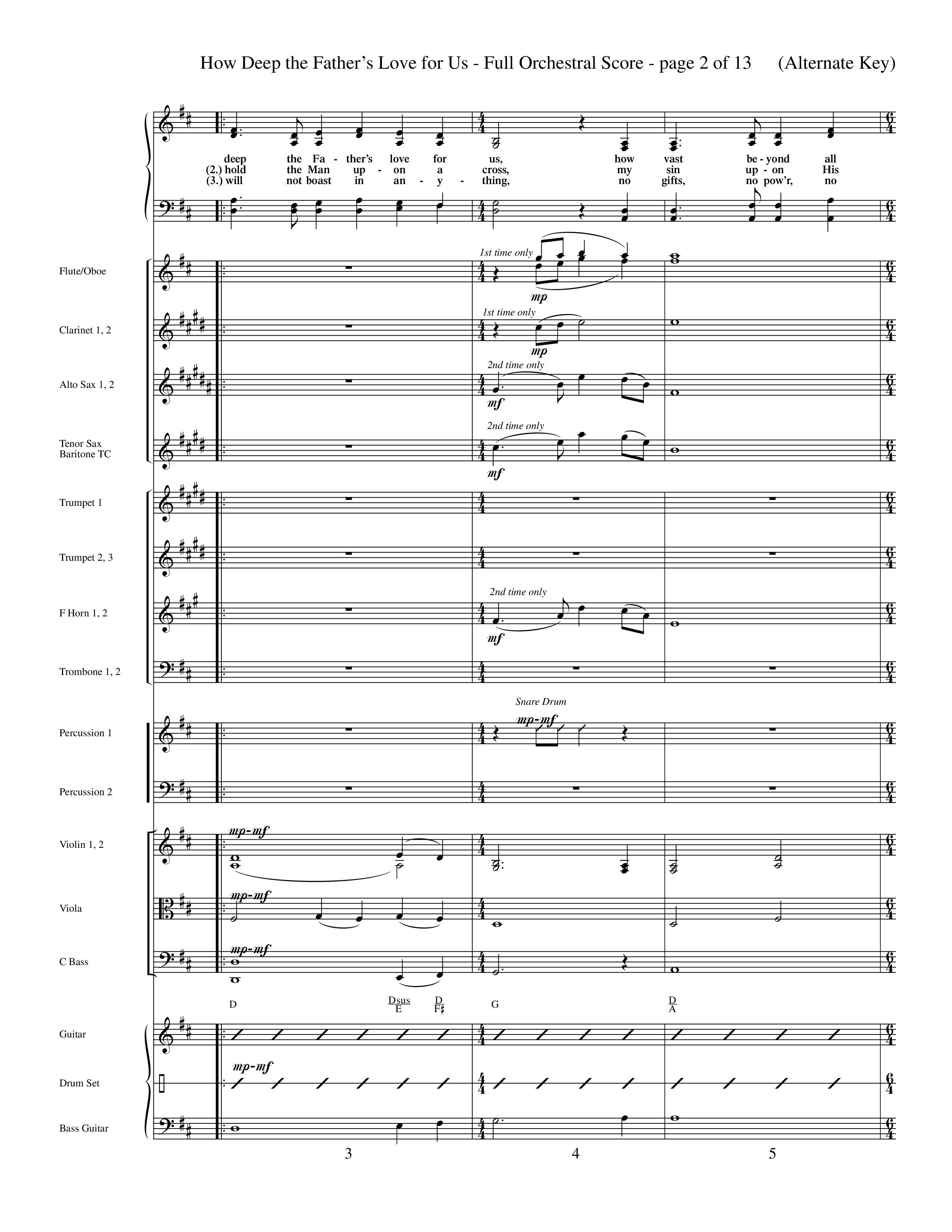 How Deep The Father's Love For Us (Choral Anthem SATB) Conductor's Score (Word Music Choral / Orch. Dave Williamson)