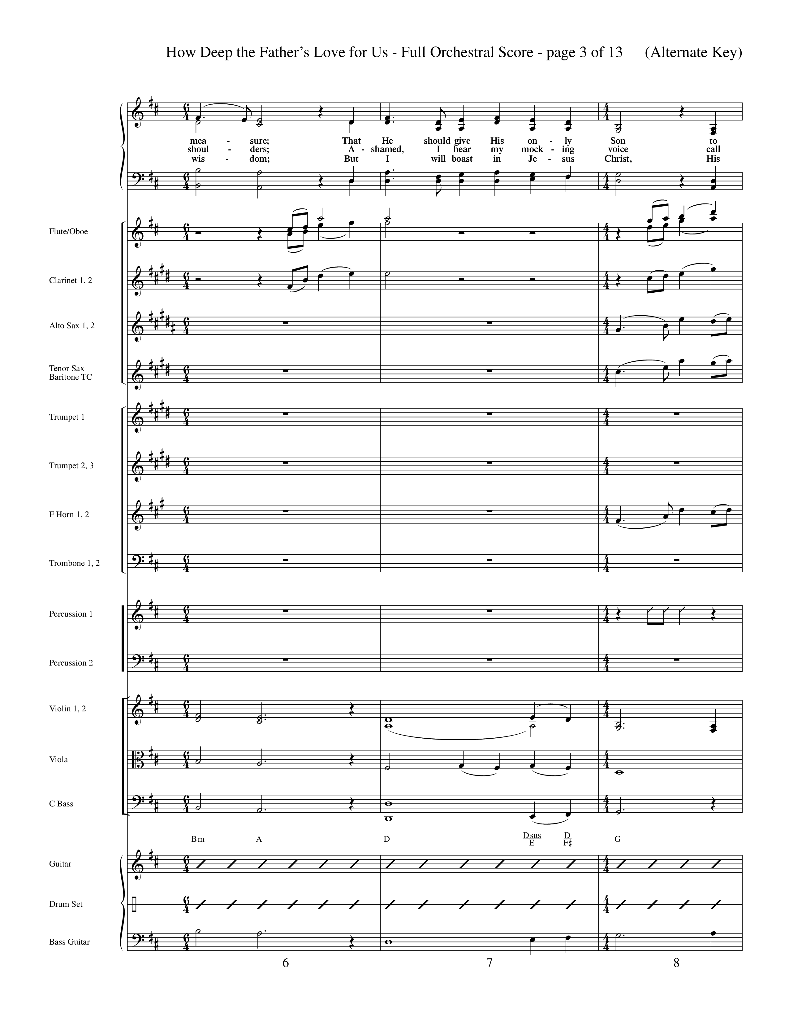 How Deep The Father's Love For Us (Choral Anthem SATB) Conductor's Score (Word Music Choral / Orch. Dave Williamson)