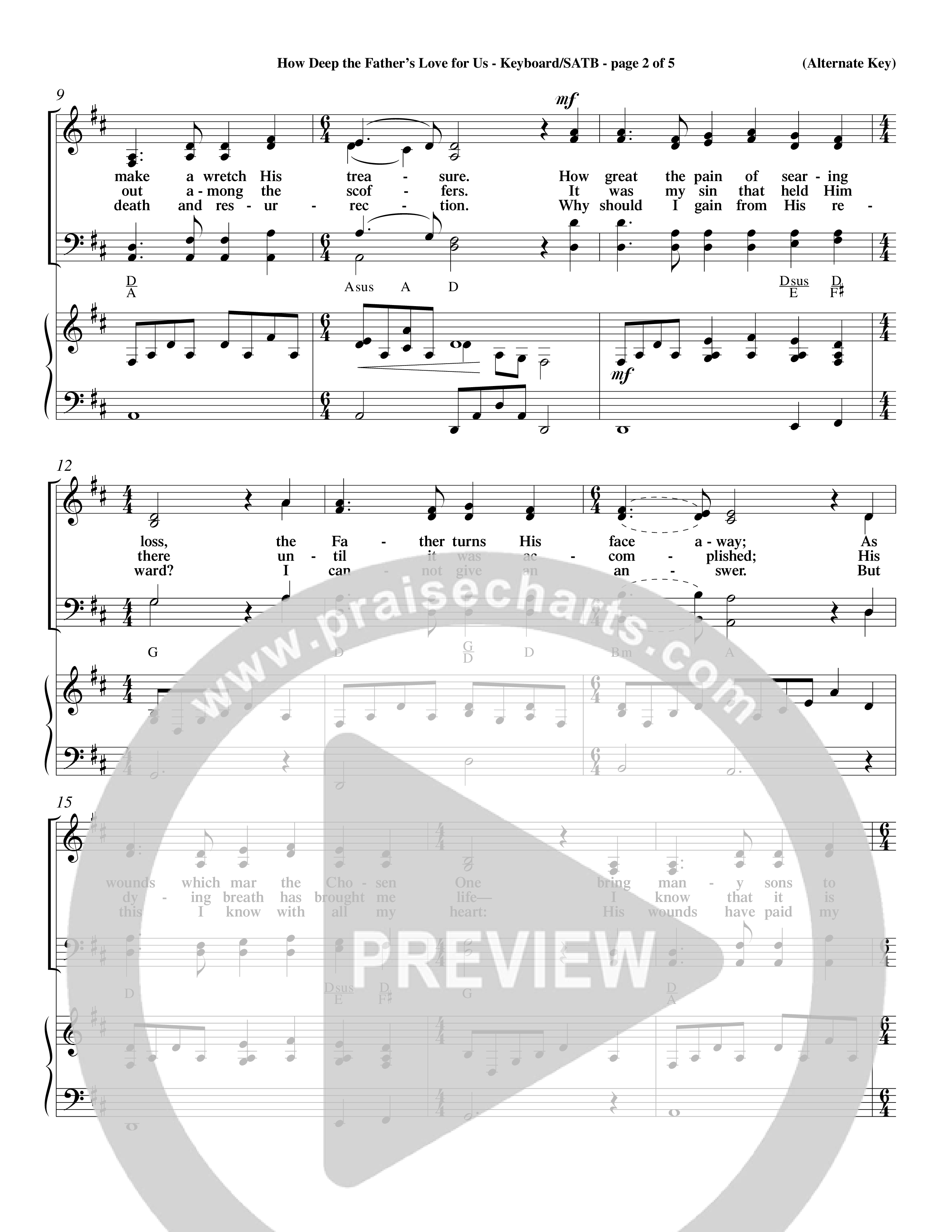 How Deep The Father's Love For Us (Choral Anthem SATB) Keyboard/Vocal (SATB) (Word Music Choral / Orch. Dave Williamson)
